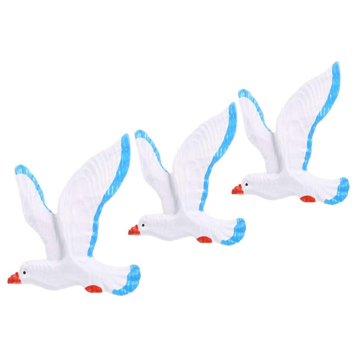 3pcs Seabird Wall Art Hanging Decor - Seagull Sculpture Ornament for Coastal & Nautical Home Decor | Perfect for Beach House, Living Room, Bedroom & Office Wall Decoration