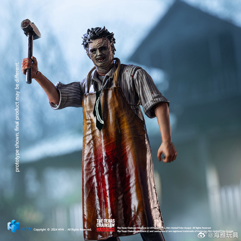 1/18 Scale HIYA 4-Inch Leatherface Action Figure - Texas Chainsaw Massacre Killer Mask Collectible for Horror Fans & Movie Enthusiasts | Perfect for Display, Cosplay & Halloween Decor