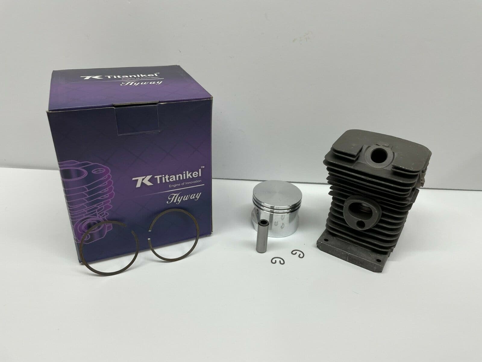 Hyway Titanikel Cylinder Piston Kit for Stihl MS180 Chainsaw - 38MM 8 PIN Wagners Replacement Parts - Perfect for Chainsaw Repair & Maintenance