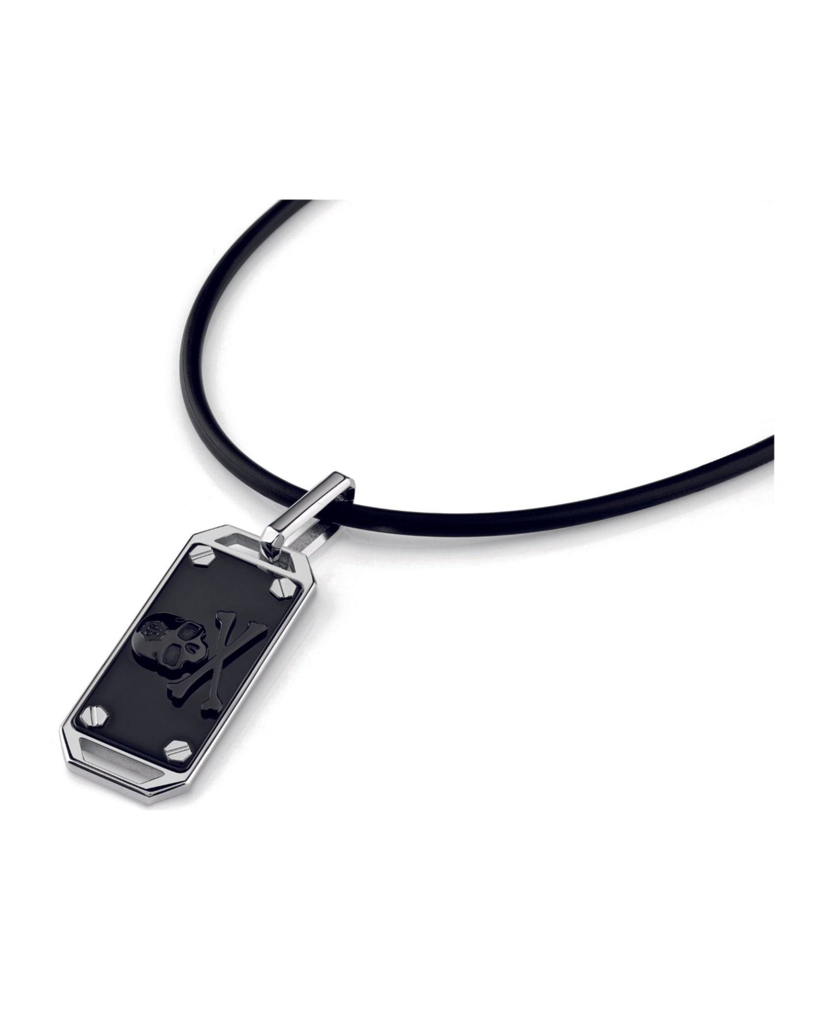 Skull Bones Silicone Necklace for Men & Women - Gothic Punk Fashion Jewelry - Perfect for Halloween, Cosplay, and Alternative Style Outfits