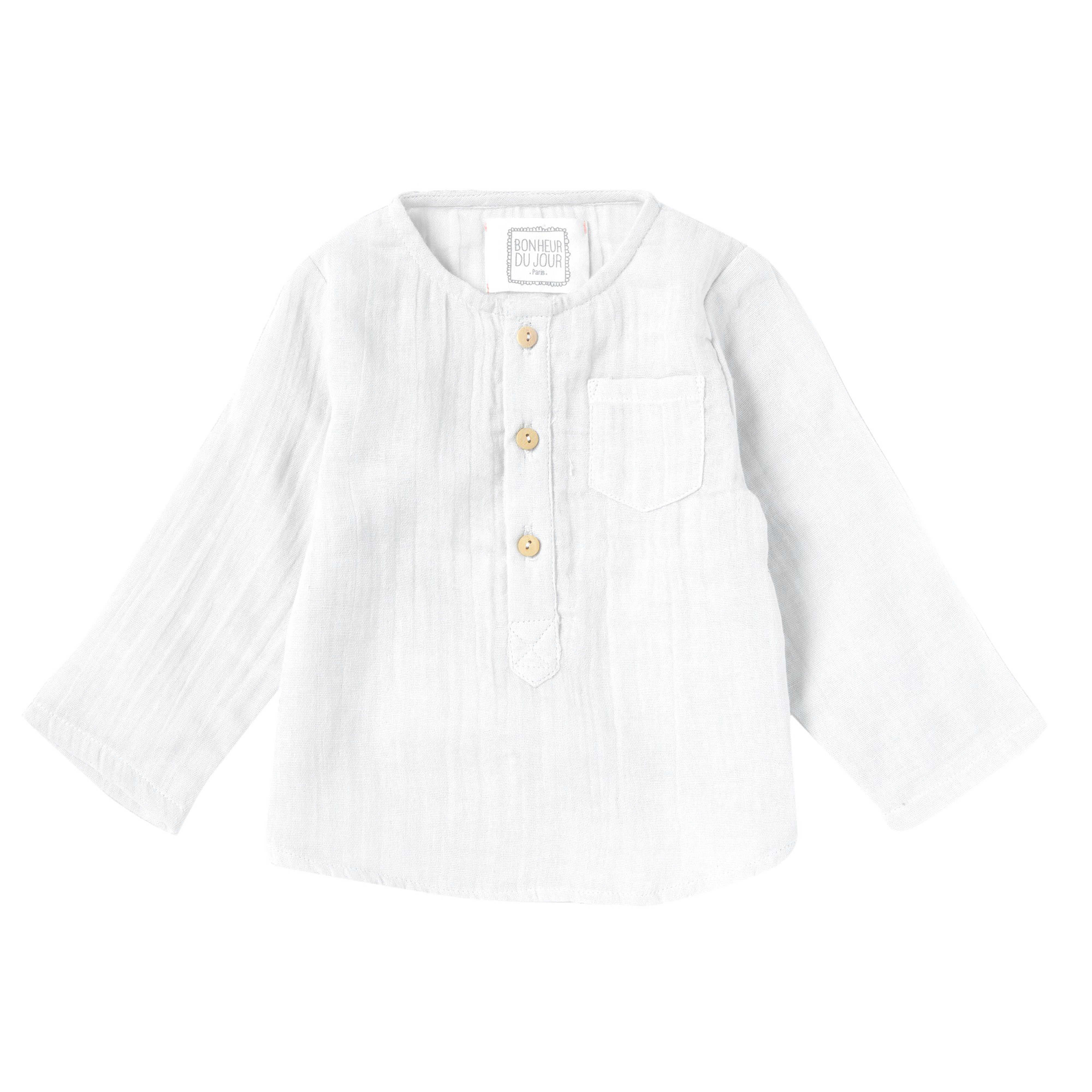 Bonheur du Jour Paris Baby & Boys Shirt - White Cotton Tee for Toddlers | Casual Wear, Family Outings & Photo Shoots