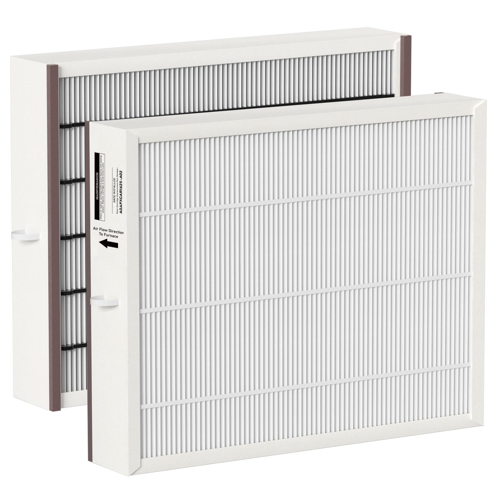 PGAPXCAR1625-A02 MERV-16 Furnace Air Filter Replacement (16x25x3 Inches) - Compatible with Bryant/Carrier AGAPXCAR1625-A02 & PGAPAXX1625 - Pack of 2 - Improves Indoor Air Quality for Homes & Offices