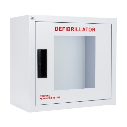 Surface AED Cabinet with Alarm - Large Wall-Mounted Emergency Defibrillator Storage for Offices, Schools & Public Spaces