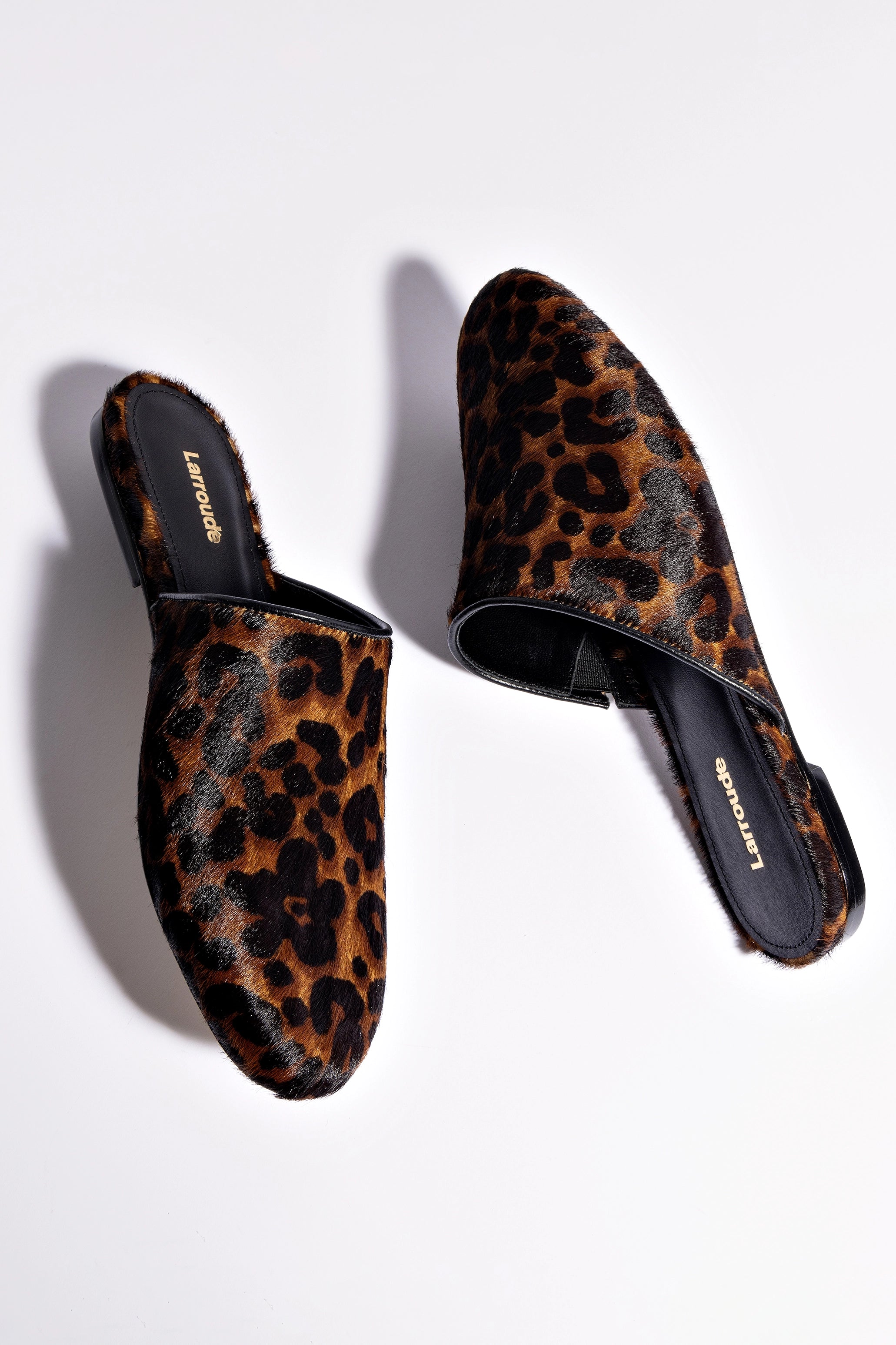 Venice Flat Mule Shoes - Leopard Print Calf Hair Slip-On Loafers for Women | Comfortable House Slippers, Casual Outfits & Office Wear