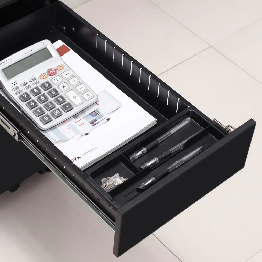 Mobel Milano 300 Slimline 2 Drawer Mobile File Storage Cabinet - Compact Office Organizer for Home & Workspace - Perfect for Documents, Files & Office Supplies Storage