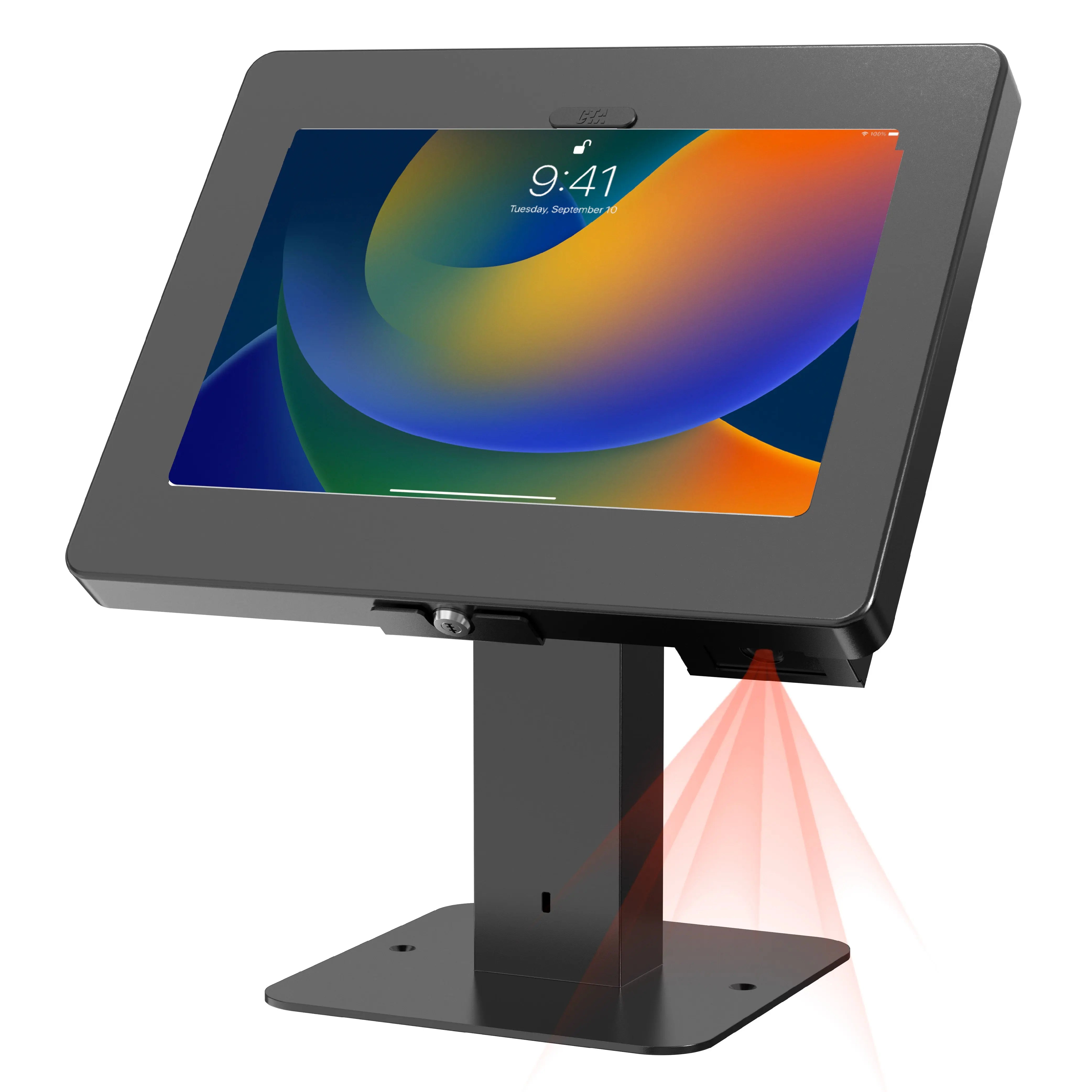 Honeywell 2D Barcode Scanner with Rotating Desk Mount & Security Enclosure - White | Ideal for Retail POS, Warehouse Inventory & Office Use