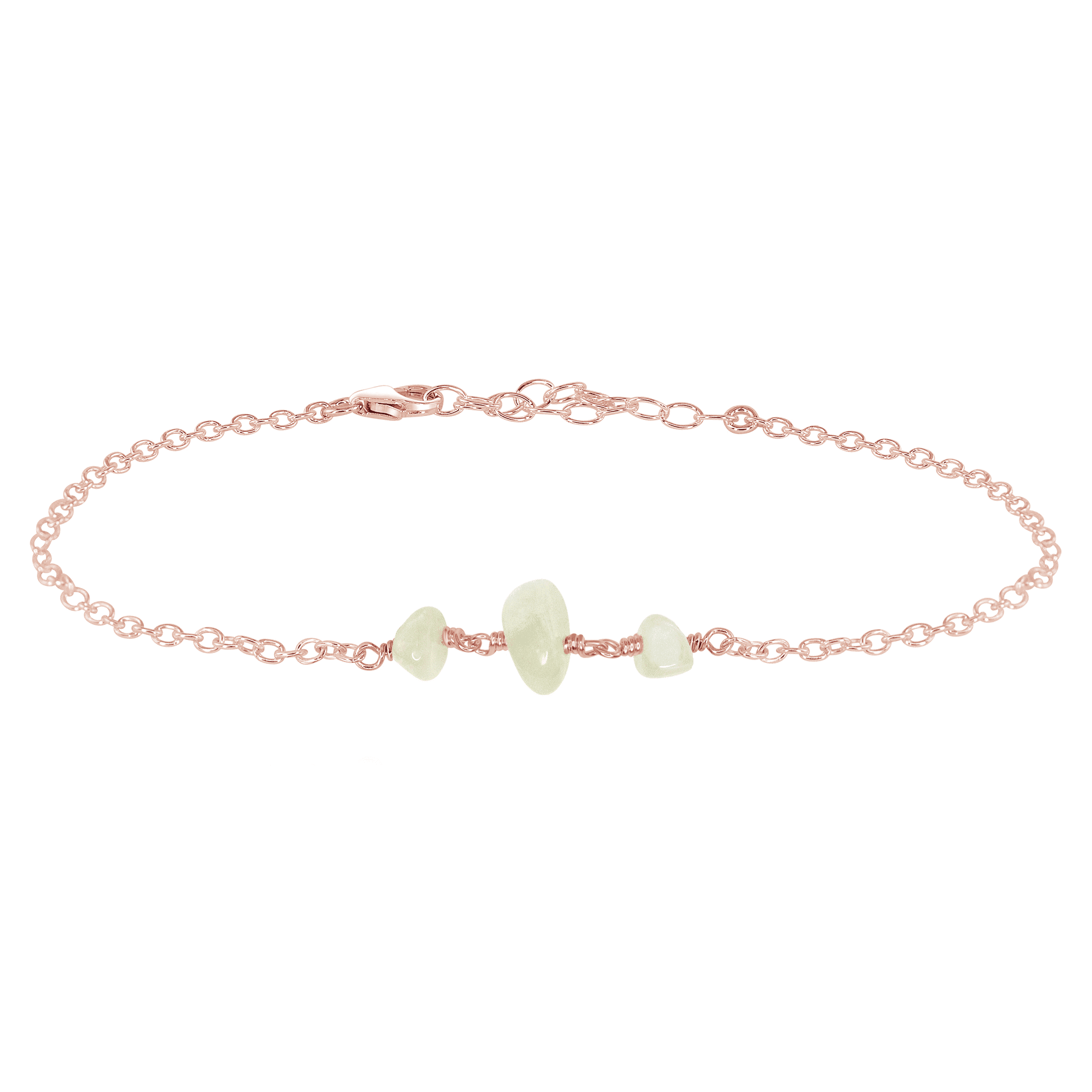 Elegant White Moonstone Beaded Chain Anklet – Dainty Adjustable Ankle Bracelet for Women | Perfect for Beach, Boho Fashion & Summer Outfits