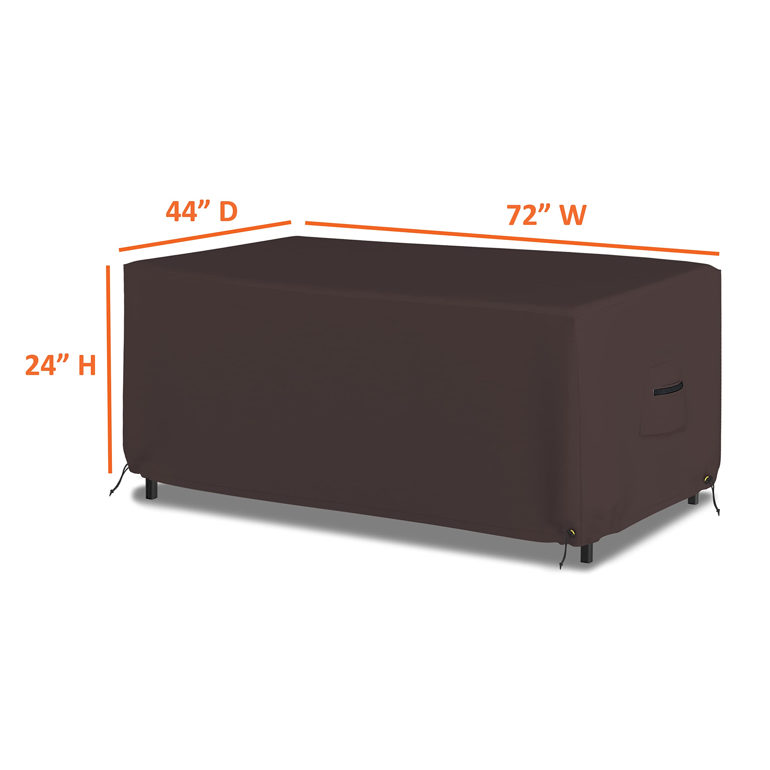 Waterproof Rectangular & Oval Outdoor Table Cover 12oz - Heavy Duty Weatherproof Patio Furniture Protector with Air Pocket & Drawstring (72