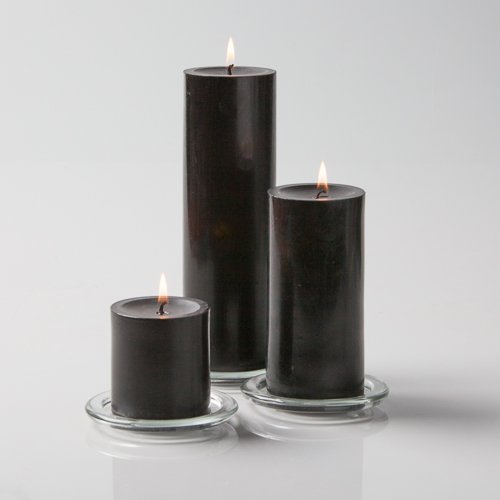 Richland® Black Pillar Candles Set of 36 - Premium Long-Lasting Unscented Candles for Weddings, Home Decor, and Romantic Dinners