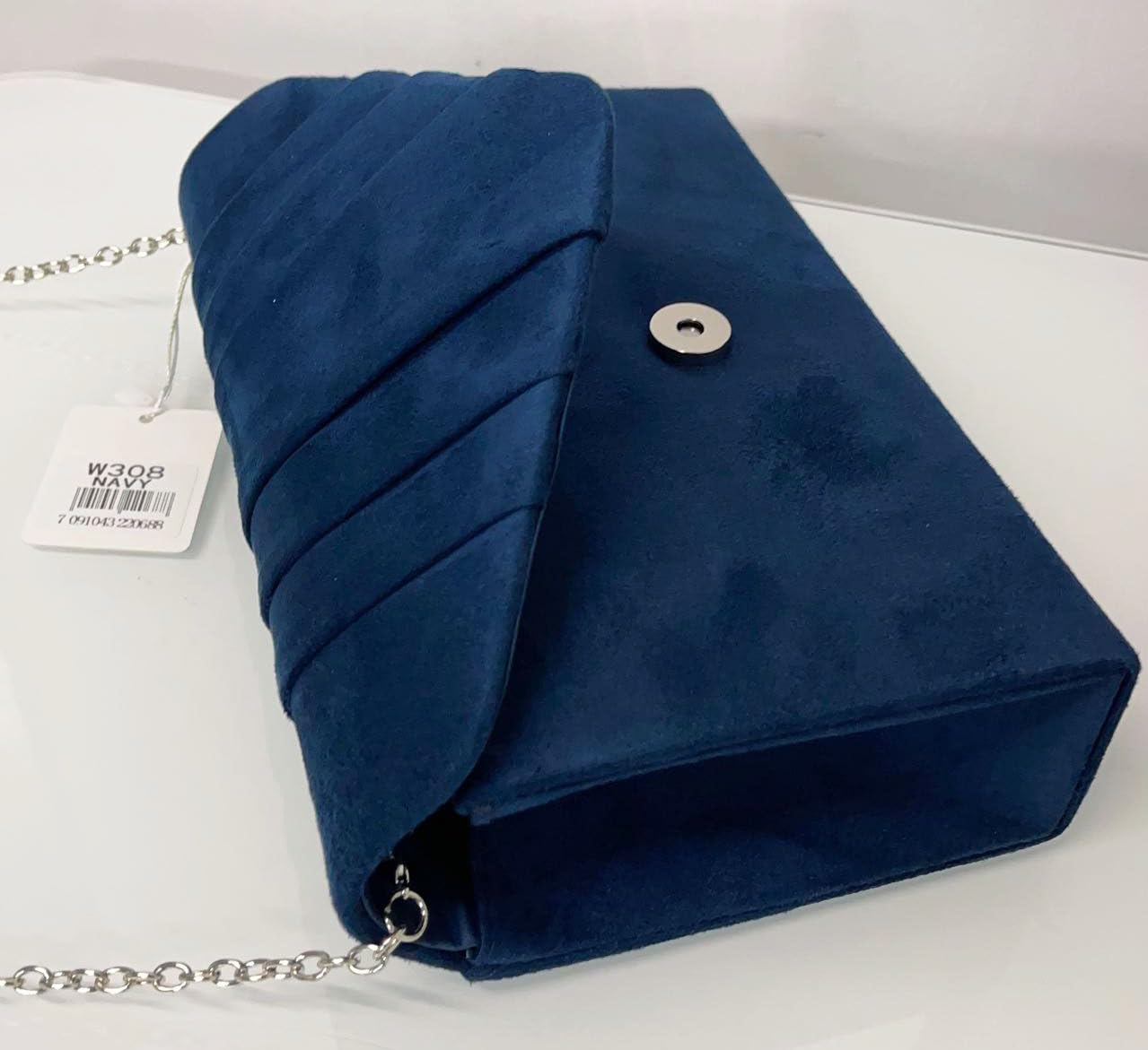 Leah Ward Women's Suede Glitter Clutch Purse - Elegant Wedding & Evening Bag for Parties, Prom, Date Night (Style 308)
