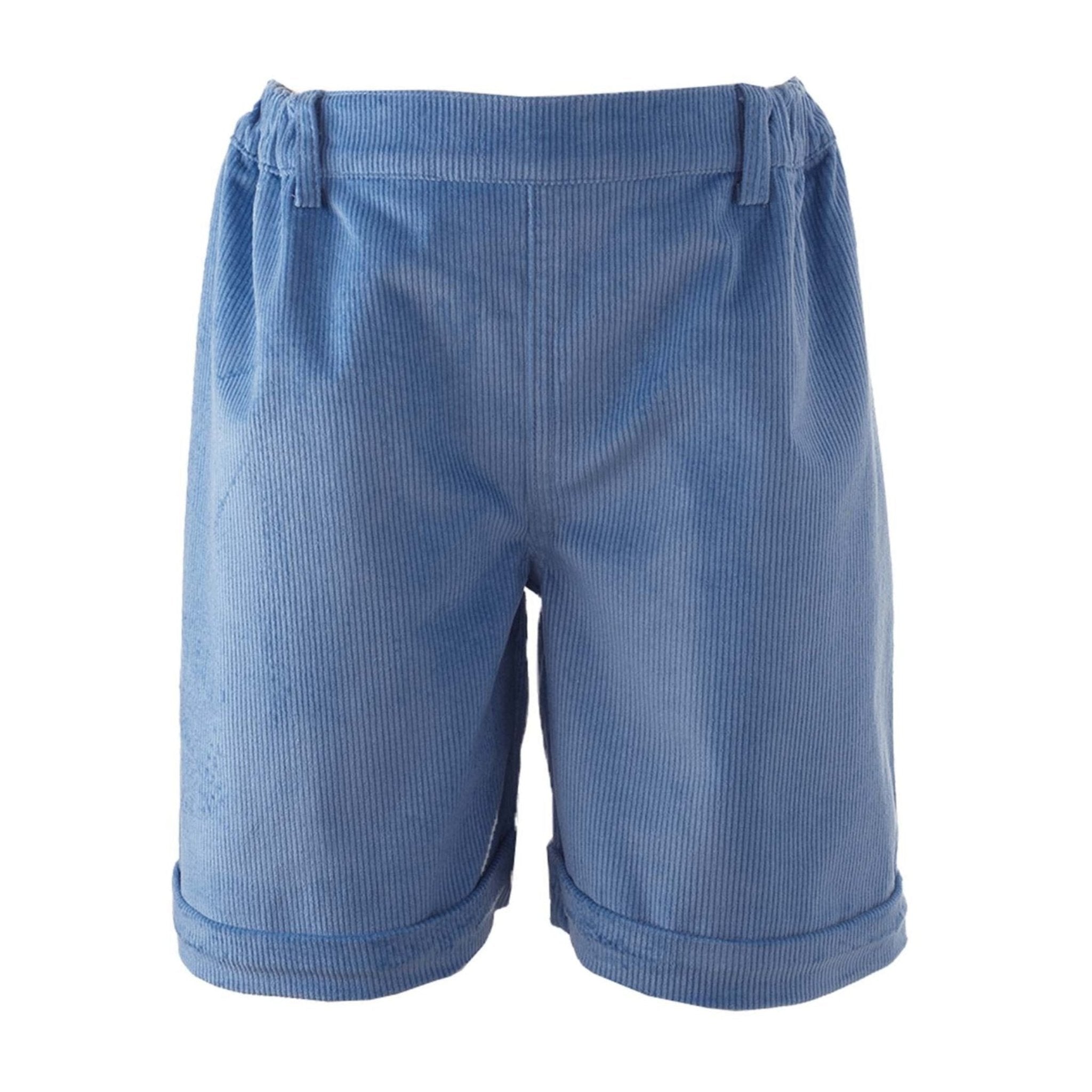 Blue Cord Shorts for Men - Comfortable Cotton Stretch Casual Shorts with Pockets | Perfect for Summer, Beach, and Outdoor Activities