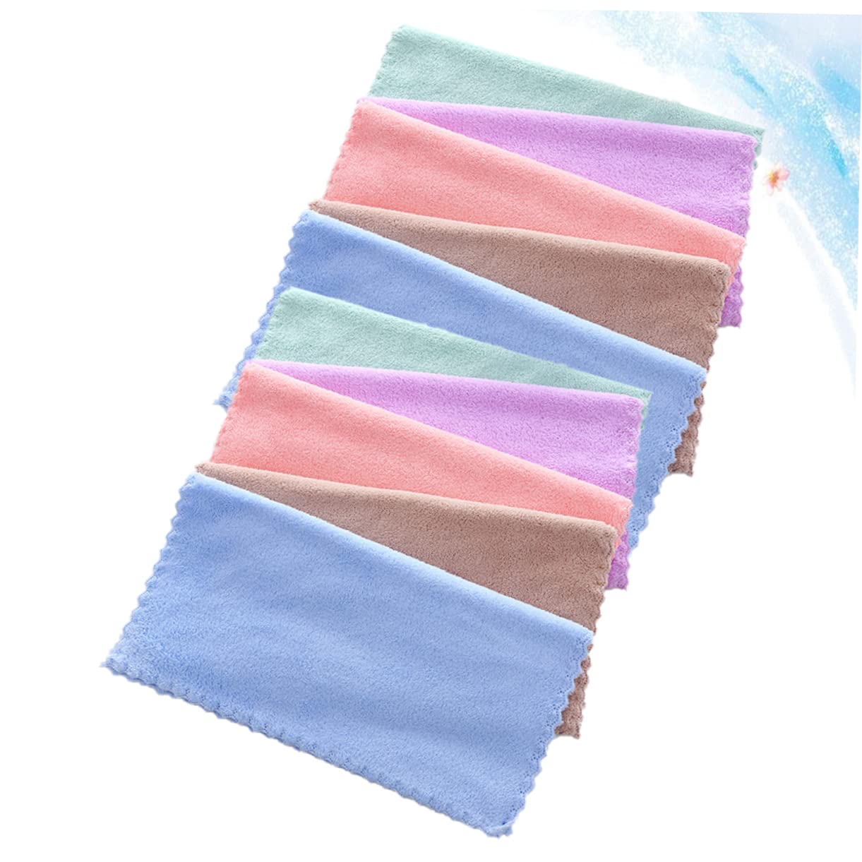 10Pcs Reusable Makeup Remover Washcloths - Soft Fleece Facial Cleansing Towels for Women & Men (Random Colors) - Gentle Makeup Removal & Daily Skincare Essential