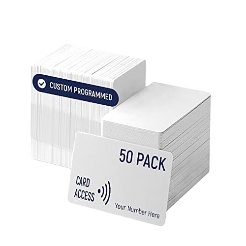 50 Pack Custom Programmed CardAccess Prox Cards - 26 Bit H10301 Format HID 1386 ISOProx II Compatible - Ideal for Office Security, Building Access & Time Attendance Systems