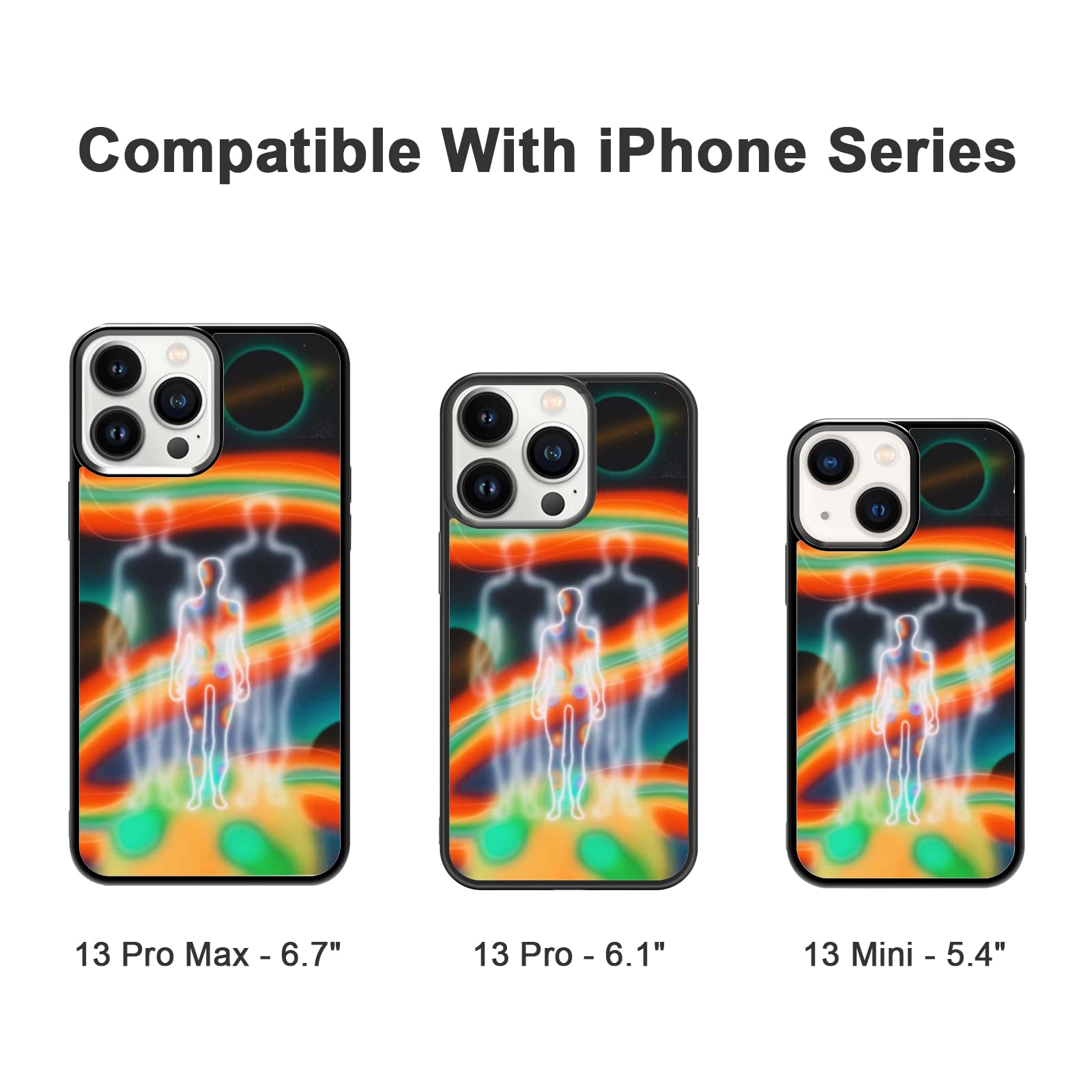 Psychedelic Trippy Aesthetic Art Phone Case for iPhone 14 13 12 11 Mini Pro Max | Shockproof Hard PC + Soft TPU Protective Cover | Iridescent Design for Men Women | Perfect for Music Festivals & Rave Parties