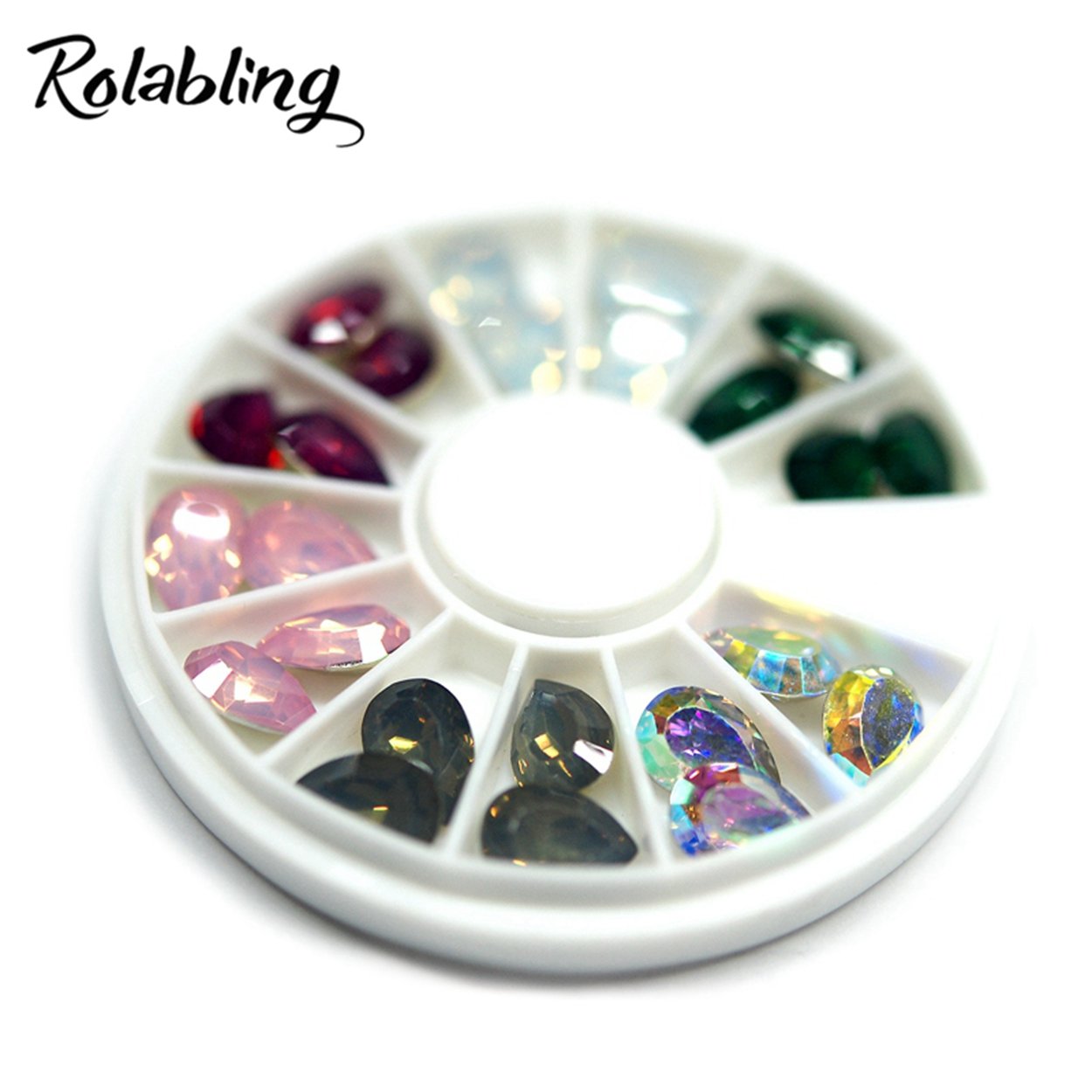 7 Styles Rhinestone Nail Art Decorations - Crystal Glitter Tips for Party & Wedding