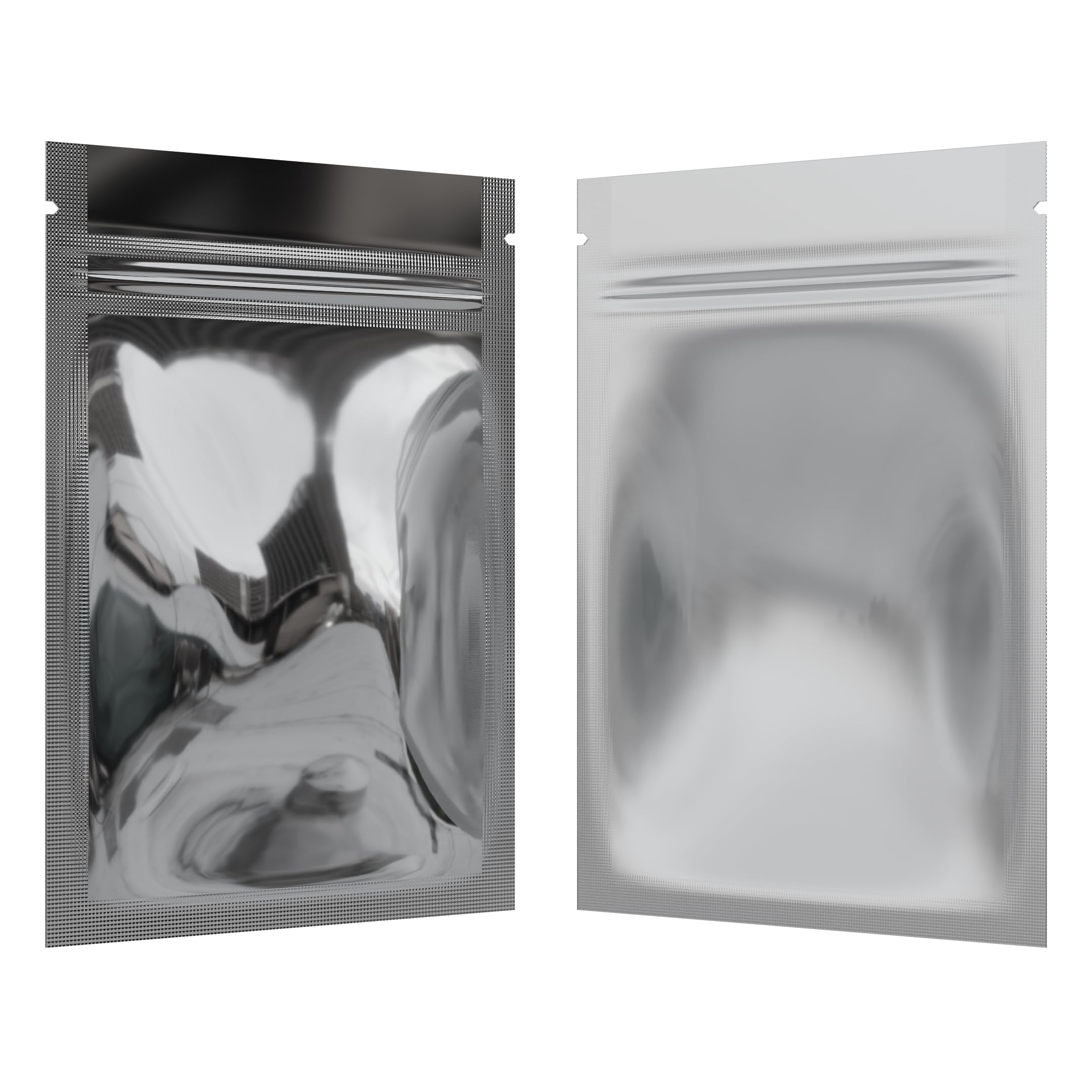 Premium Mylar Barrier Bags with Zipper & Heat Seal - 1000 Pack (Gloss Silver/Clear, 1 Gram - 3