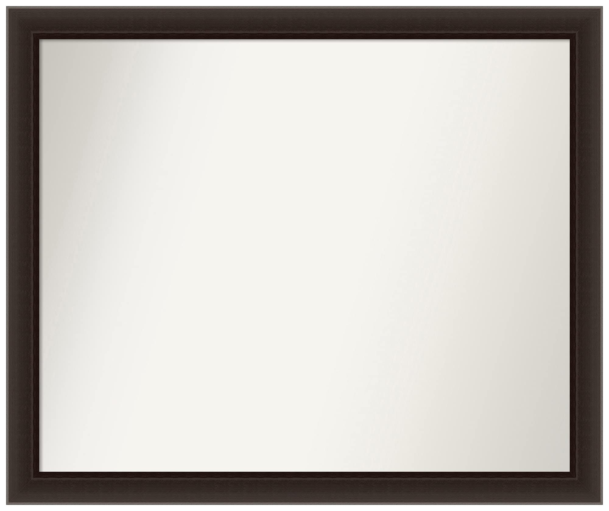 Amanti Art Non-Beveled Custom Wall Mirror 30.5x36.5 Inches - Romano Espresso Narrow Frame - Bathroom & Living Room Decor - Brown Wooden Mirror - Various Custom Sizes Available