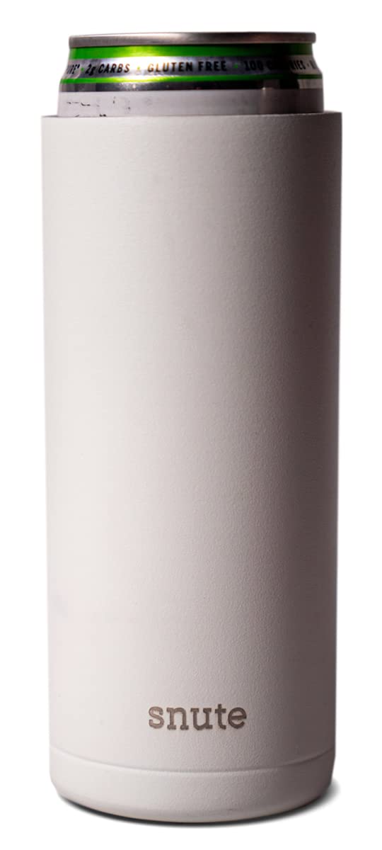 2-in-1 Slim Can Cooler & Tumbler | Stainless Steel Insulated Beverage Holder for 12oz Cans - Keeps Drinks Cold for Hours | Perfect for Hard Seltzer, Beer, Soda & Energy Drinks | Great for Beach, Pool Parties, Camping & Outdoor Activities (Cloud)