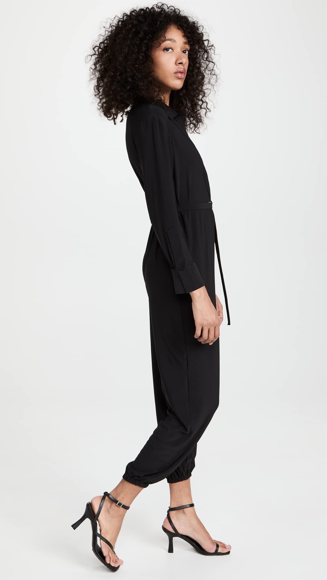 Norma Kamali Women's Jog Jumpsuit - Comfortable Shirt-Style Jumpsuit for Casual Wear, Lounge & Travel | Fashionable One-Piece Outfit