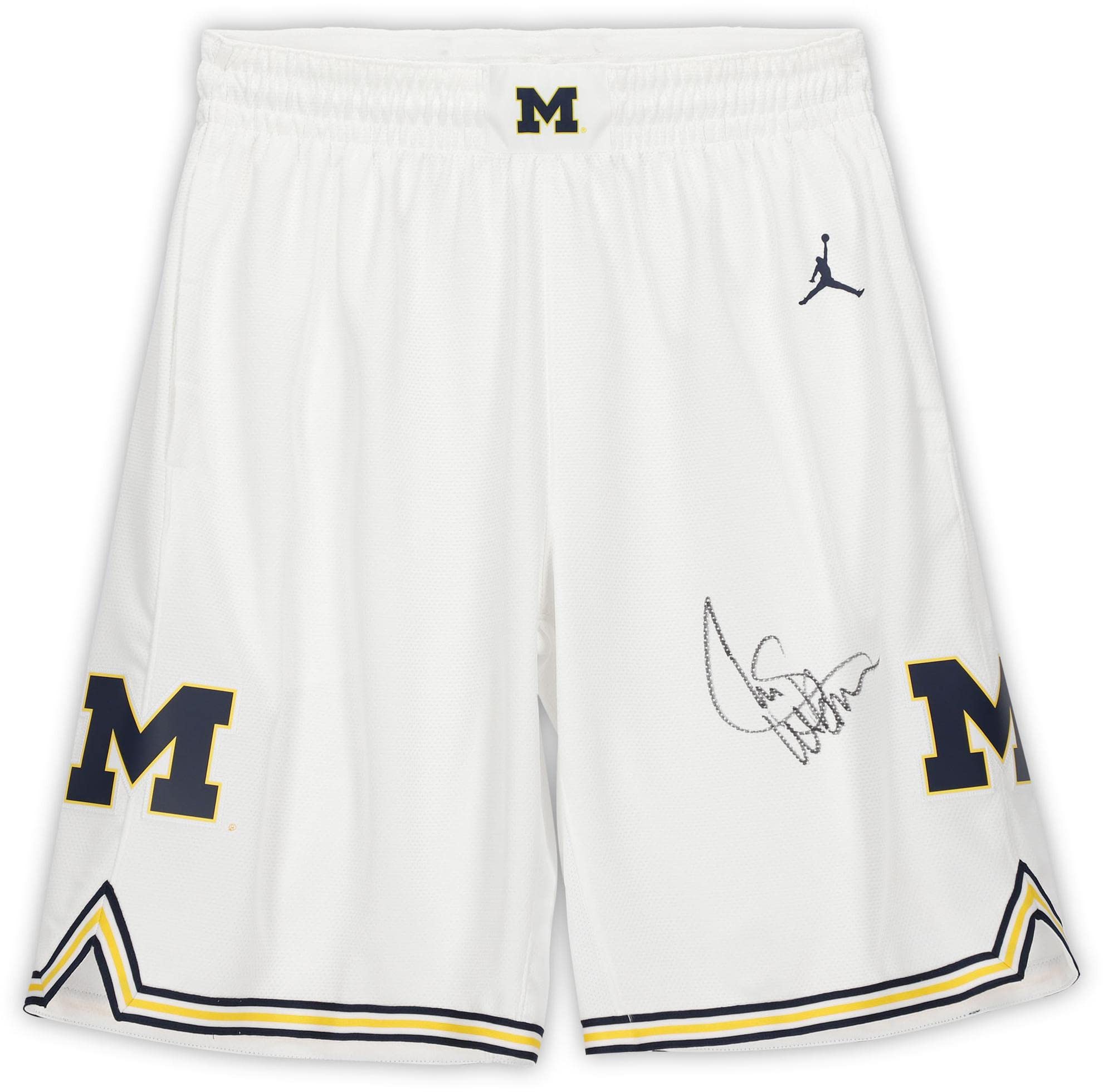 Chris Webber Autographed Michigan Wolverines Jordan Brand Replica Basketball Shorts - Signed NBA Memorabilia for Collectors & Fans - Perfect for Game Day, Sports Decor, and Gift Giving