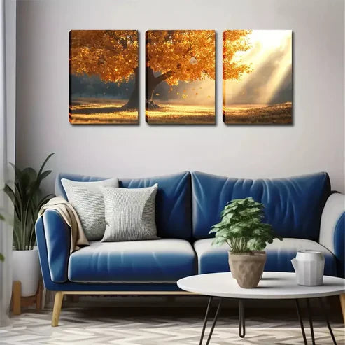 3-Piece Framed Canvas Wall Art Set - 'A Magnificent Tree in The Sun' (60x90cm) | High-Quality Print | 100% Australian Made | Ready to Hang | Perfect for Living Room, Bedroom & Office Decor