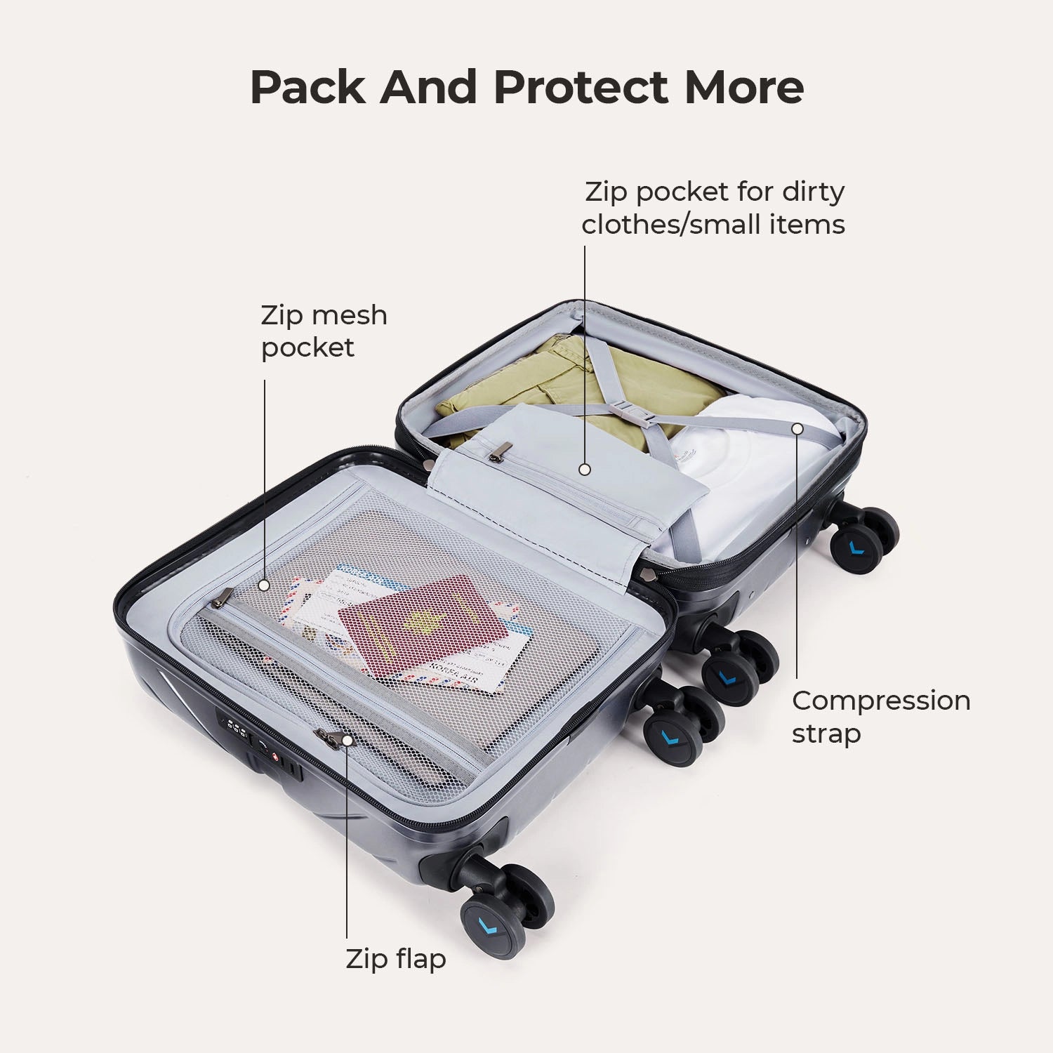 Daren 16-20 Inch Lightweight Hardside Carry On Luggage - Perfect for Air Travel, Business Trips & Weekend Getaways