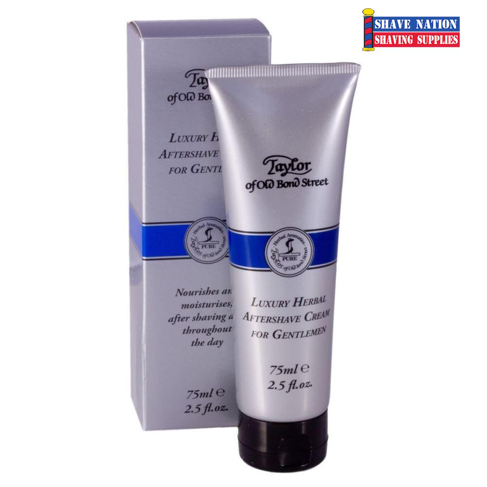 Taylor of Old Bond Street Luxury Herbal Aftershave Cream - Soothing Post-Shave Moisturizer for Men with Natural Ingredients | Perfect for Sensitive Skin & Daily Grooming Routine