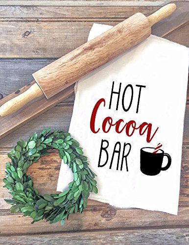 Festive Christmas Tea Towels - Holiday Winter Kitchen Towels for Hot Cocoa Bar & Holiday Baking - Perfect for Christmas Decorations, Gift Wrapping & Cozy Winter Kitchen Use