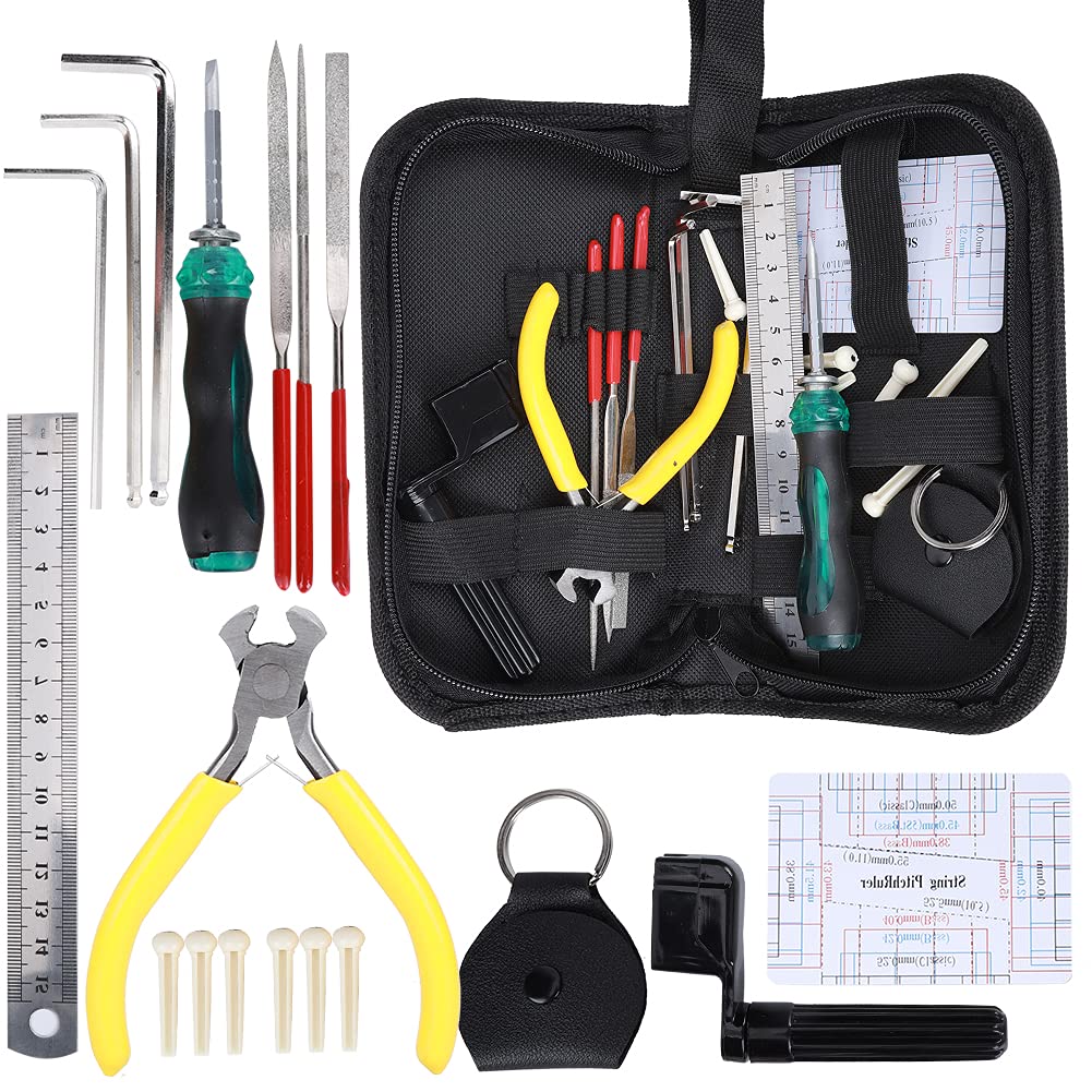 **Professional Guitar Repair Kit - Complete Multi-Function Maintenance Tools with Pliers for Guitar Enthusiasts | Portable & Easy to Store | Perfect for Home, Studio & Travel Use**