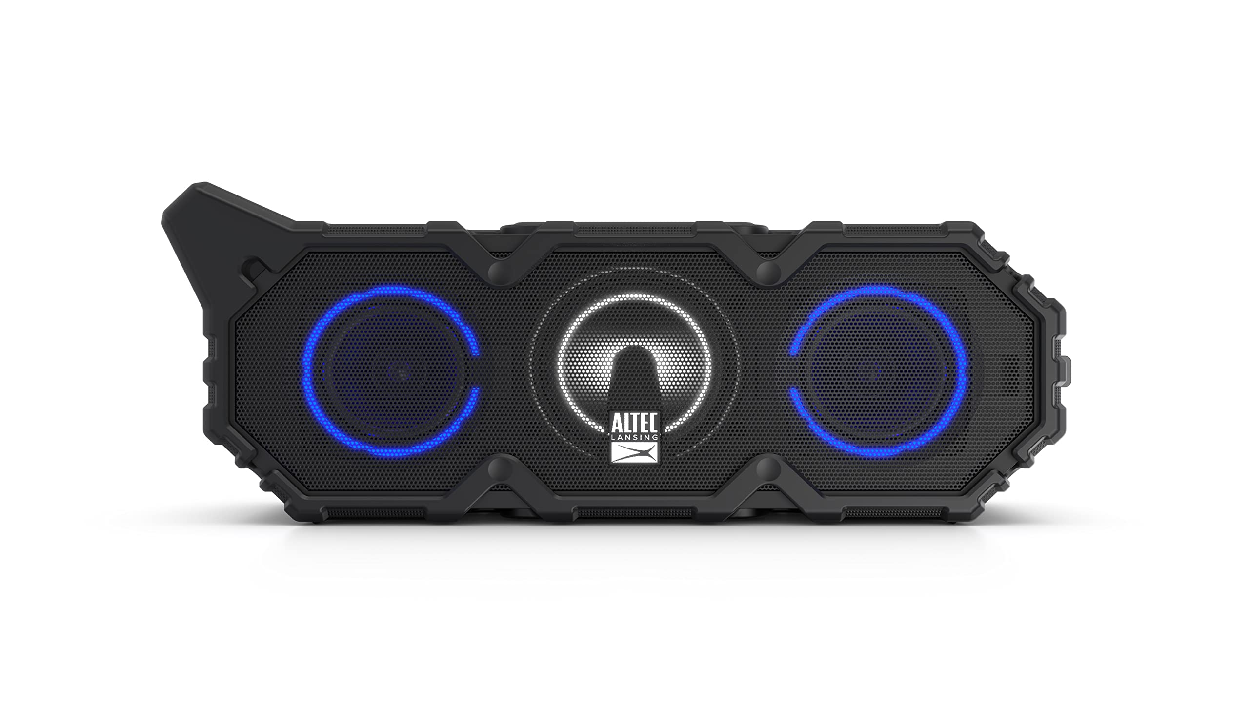 Altec Lansing LifeJacket XL Jolt Bluetooth Speaker with LED Lights - Qi Wireless Charging, IP67 Waterproof, Snowproof & Shockproof, Floats in Water, 20-Hour Battery Life (Black) - Perfect for Pool Parties, Beach Outings & Outdoor Adventures