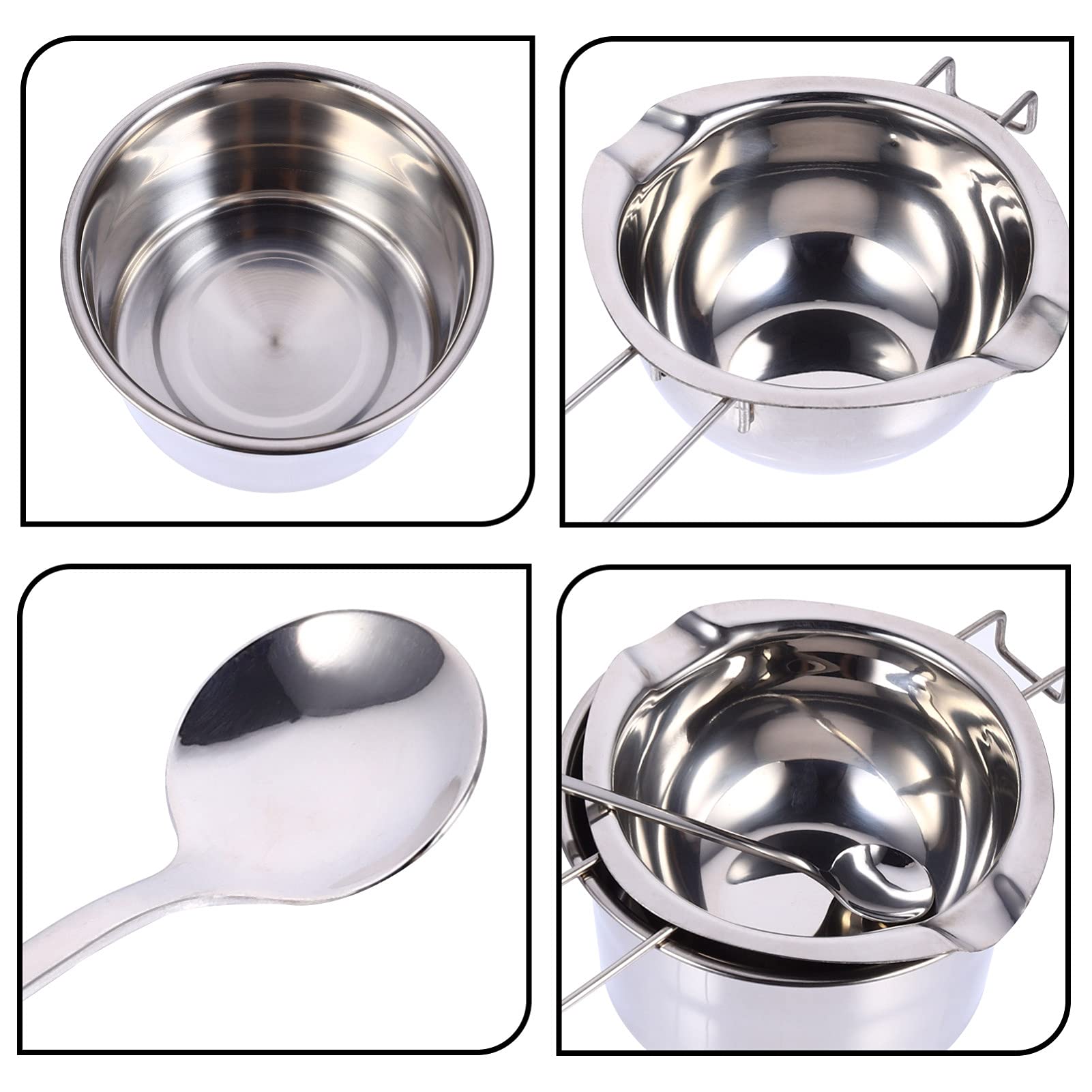 Hemoton 1 Set Lightweight Camping Cookware - Portable Stainless Steel Pot, Milk Pan & Cooking Tools for Hiking, Backpacking, Picnic & Outdoor Adventures - Perfect for Campfire Cooking, RV Trips & Emergency Preparedness