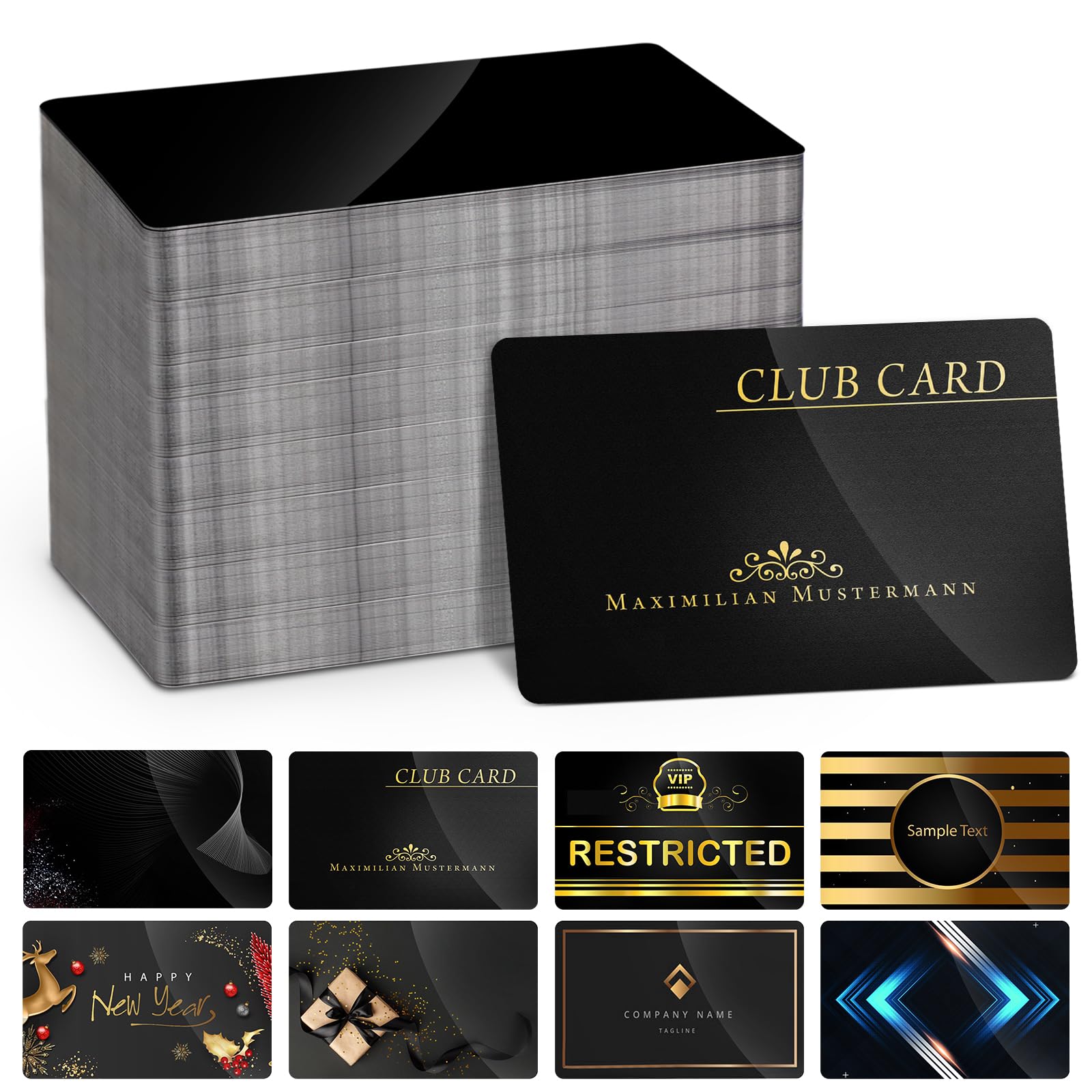 300 Pack Anodized Aluminum Business Card Blanks for Laser Engraving - 0.2mm Thick Metal Name Cards, DIY Gift Cards, VIP & Membership Cards - Perfect for Corporate Branding, Wedding Favors, and Professional Networking Events
