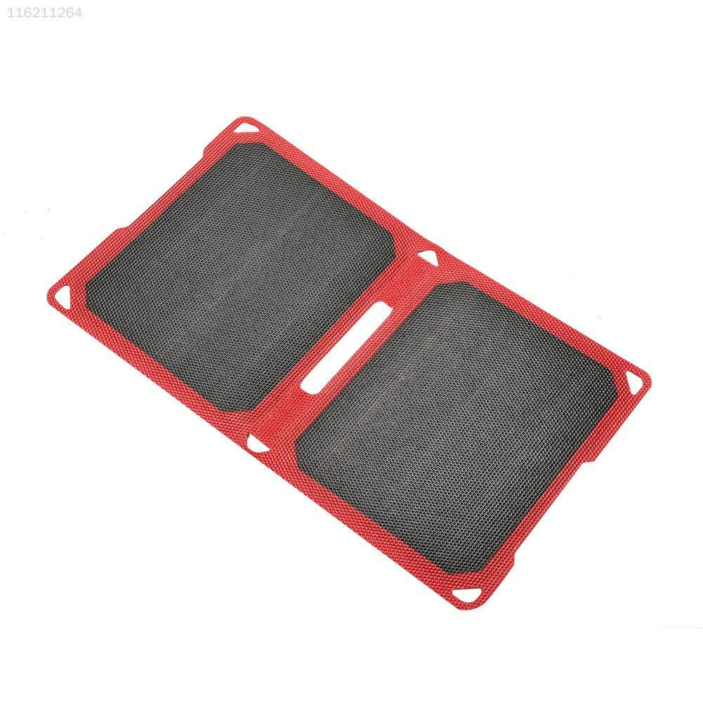 PRAV® 4174 10W USB Solar Charger Panel - 5V Portable Power Bank for Phones, Tablets & Outdoor Camping, Hiking, Emergency Power Supply (Black & Red)