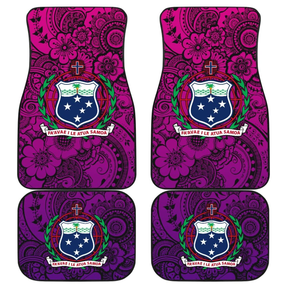 Premium American Samoa Car Floor Mats - Non-Slip Polynesian Hibiscus Design (211904) - Perfect for SUVs, Trucks & Sedans - All-Weather Protection & Easy Cleaning