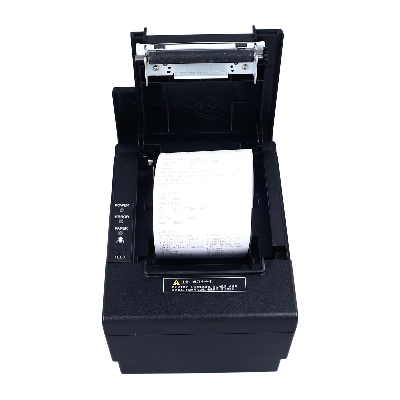 Syrisora 80mm Thermal POS Printer - USB & Bluetooth Receipt Printer for Restaurant, Kitchen, Retail with Auto Cutter - 100-240V US Plug - Ideal for Fast Food, Coffee Shops & Small Businesses