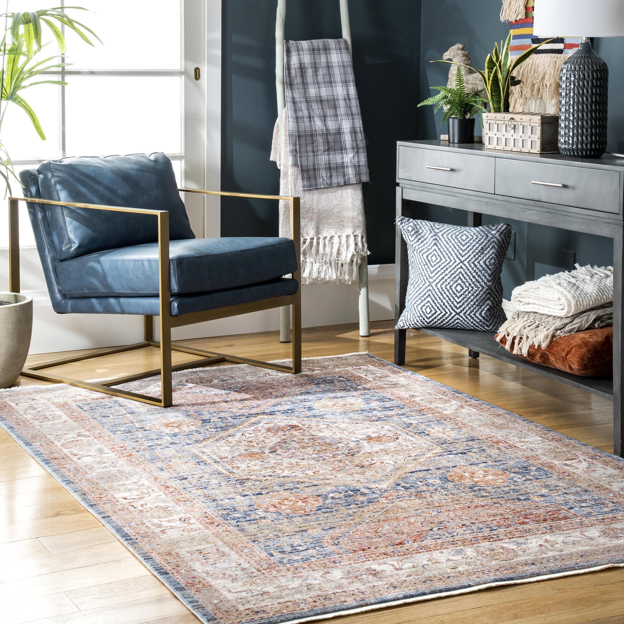 Enchanted Emblem Area Rug - Soft Beige Bohemian Floor Mat for Living Room, Bedroom & Nursery | Cozy Home Decor