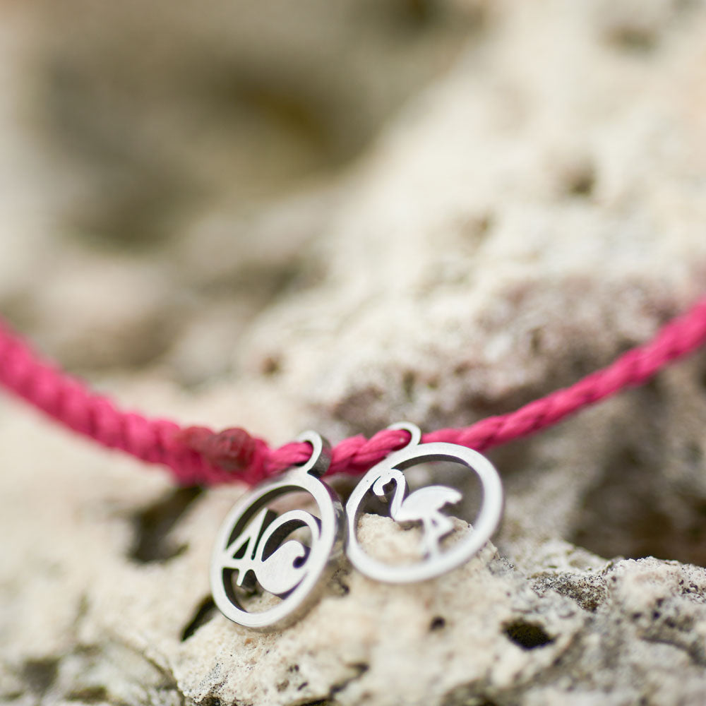 4ocean Flamingo Bracelet - Eco-Friendly Beaded Bracelet for Women & Men | Ocean Conservation Jewelry | Perfect for Beach, Travel & Everyday Wear
