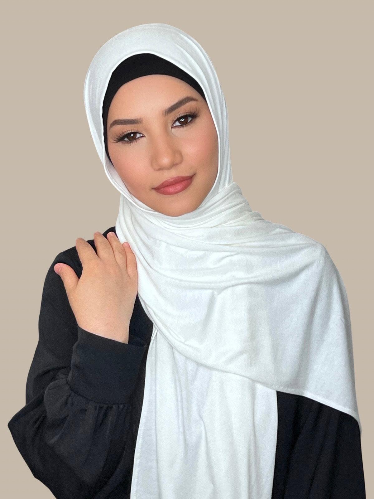 Classic Jersey Hijab - Soft & Breathable Off White Scarf for Women - Perfect for Daily Wear, Prayer & Modest Fashion