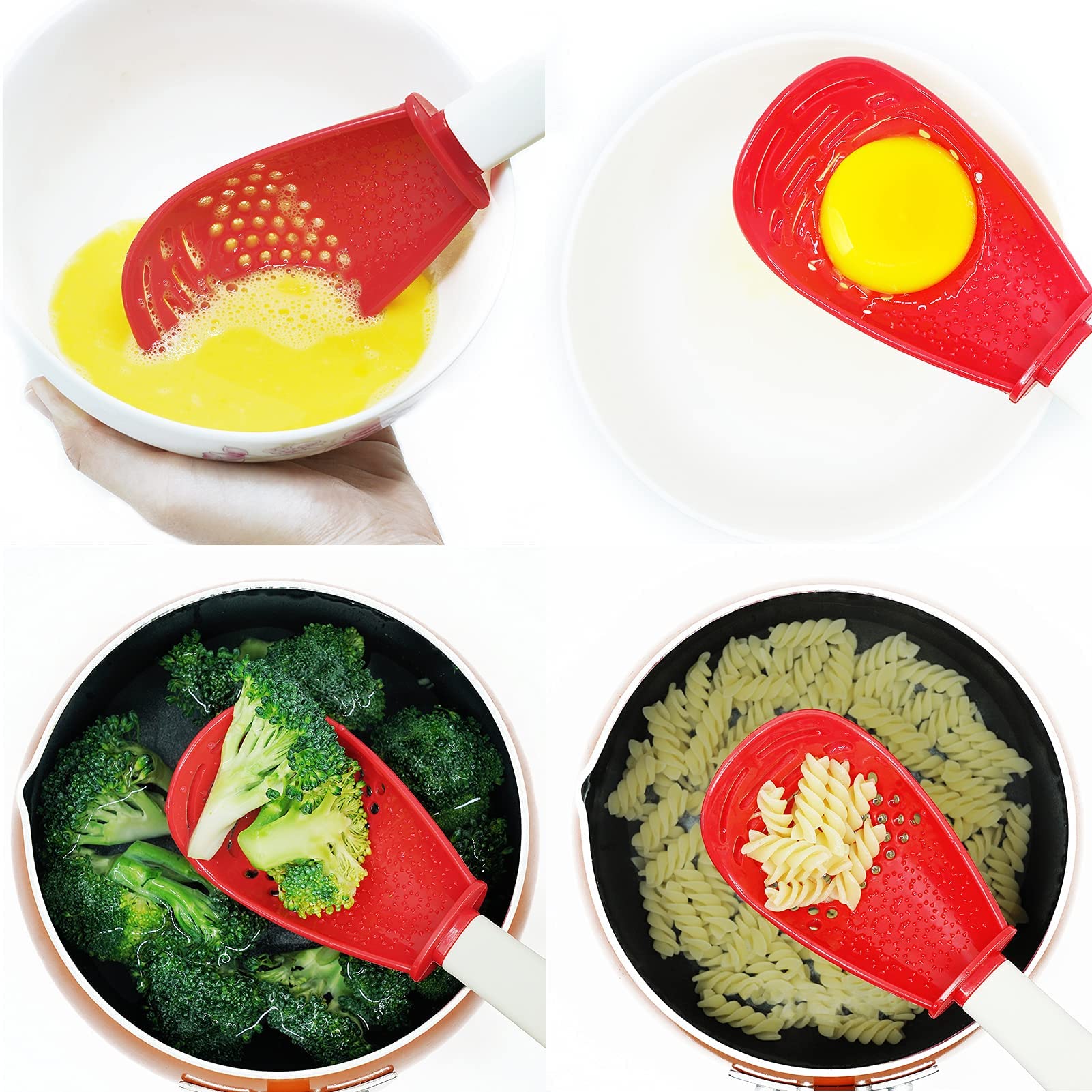 6-in-1 Multifunctional Kitchen Tool Set - Heat Resistant Cooking Spoon (356°F) with Egg Separator, Draining, Mashing & Grating Functions - Perfect for Baking, Meal Prep & Everyday Cooking