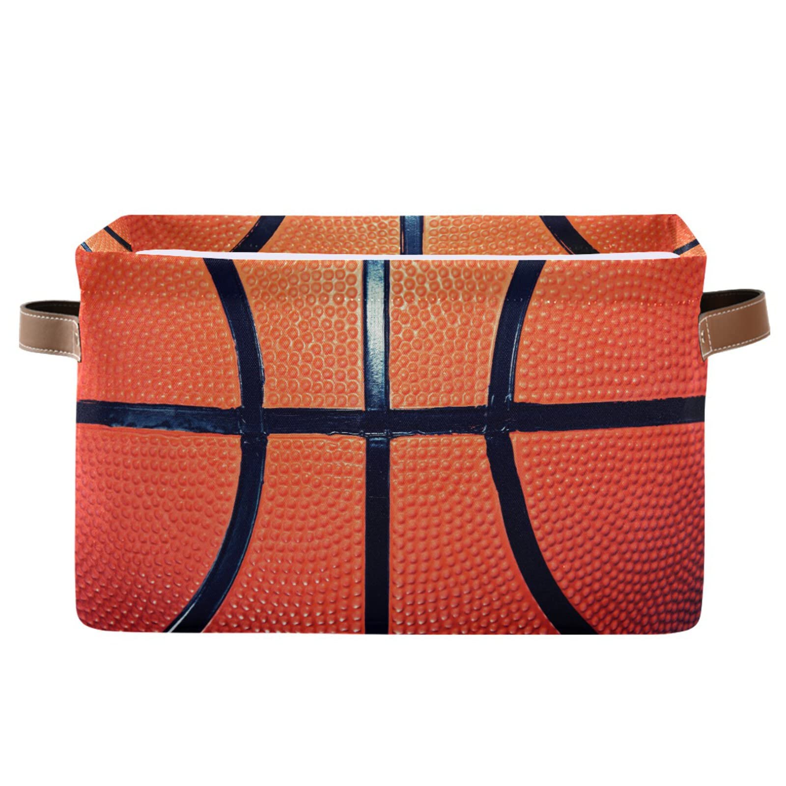 Large Foldable Fabric Storage Basket with Handles - Multi-Purpose Organizer for Toys, Sports Gear & Baby Items | Perfect for Nursery, Kids Bedroom, Bathroom & Closet Organization (Baseball, Basketball, Football Storage Solution)