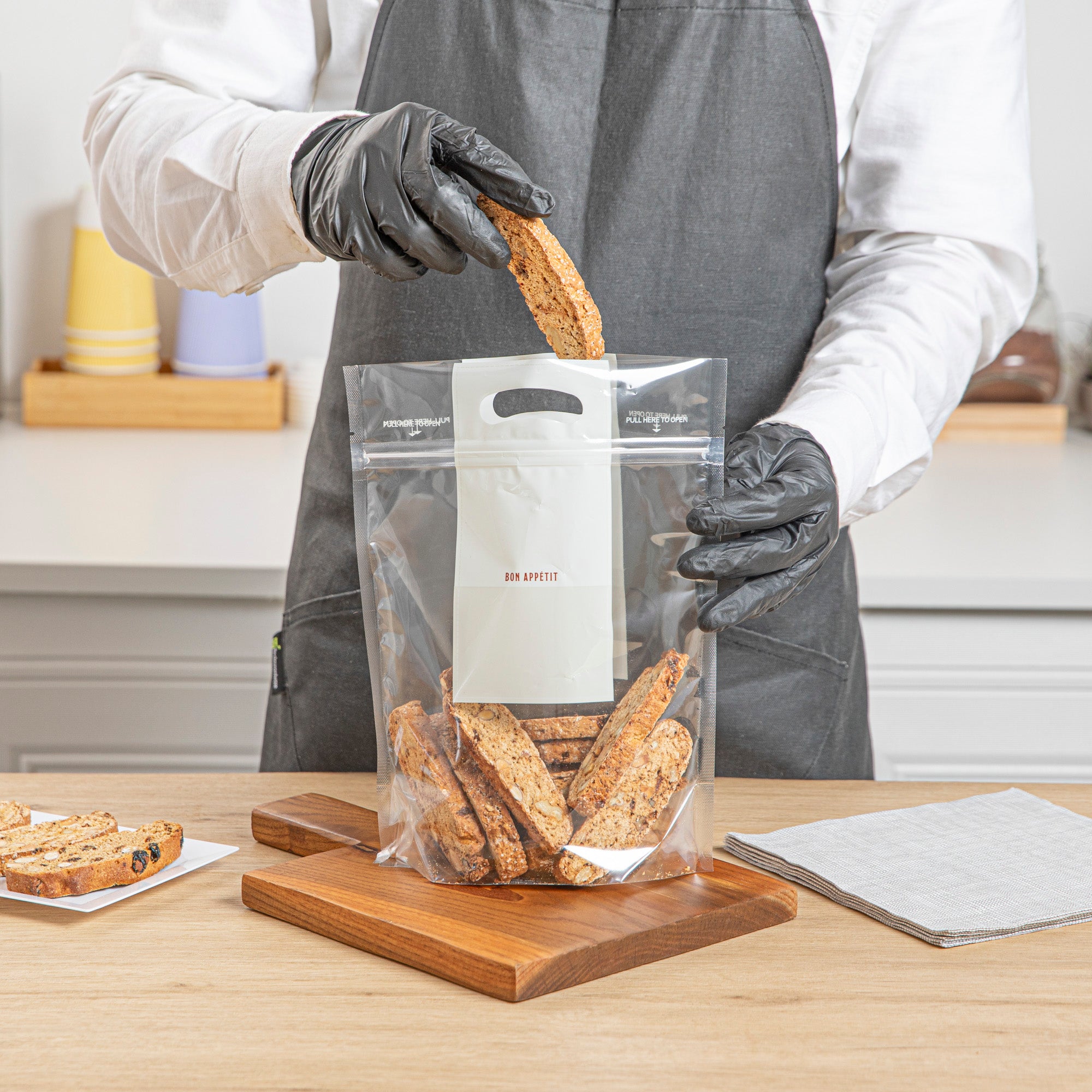 Clear Plastic Gusset Zipper Bags with Handles - 8.25