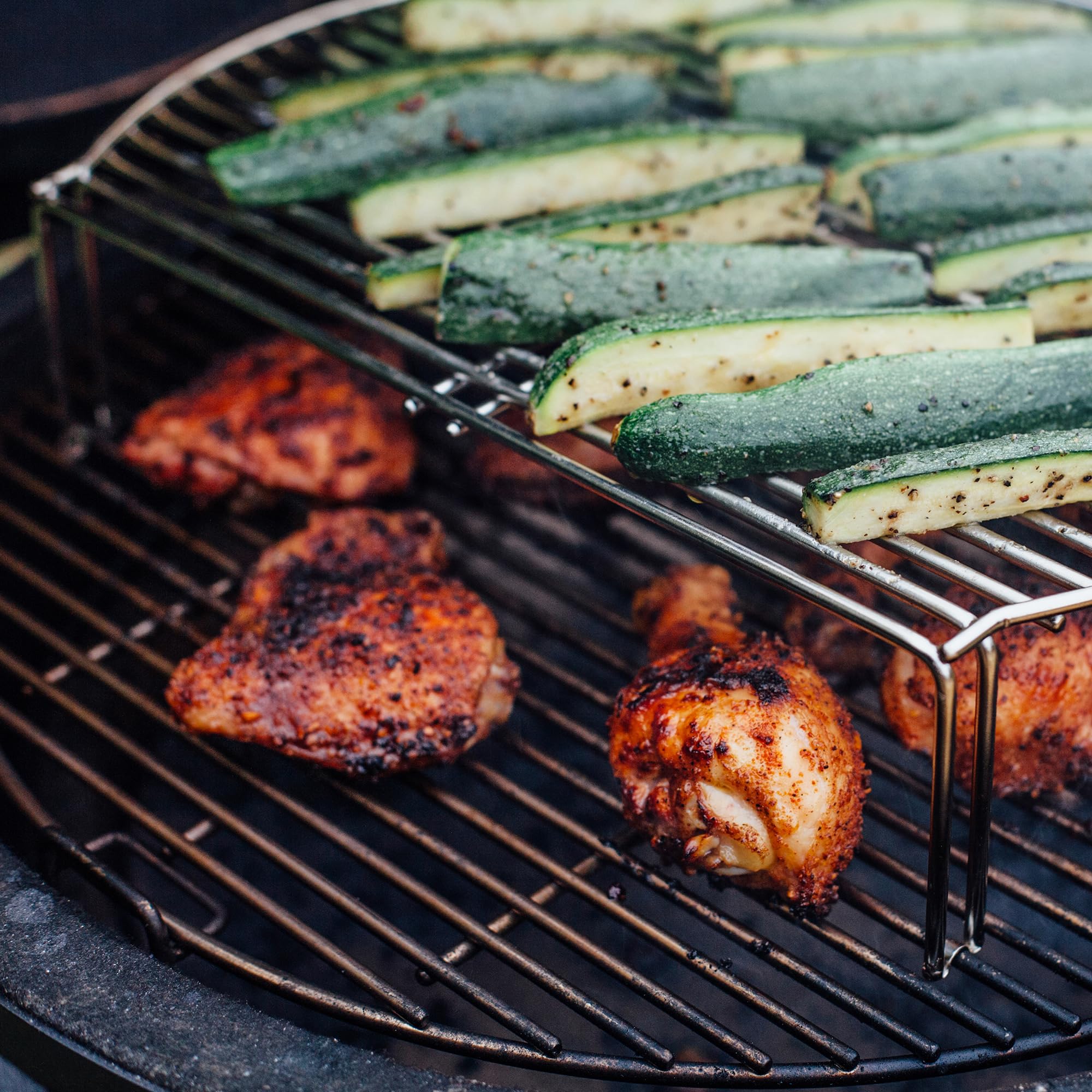 Kamado Joe Stainless Steel Grill Grate Expander - Extra Cooking Space & Indirect Heat for Classic Joe 18