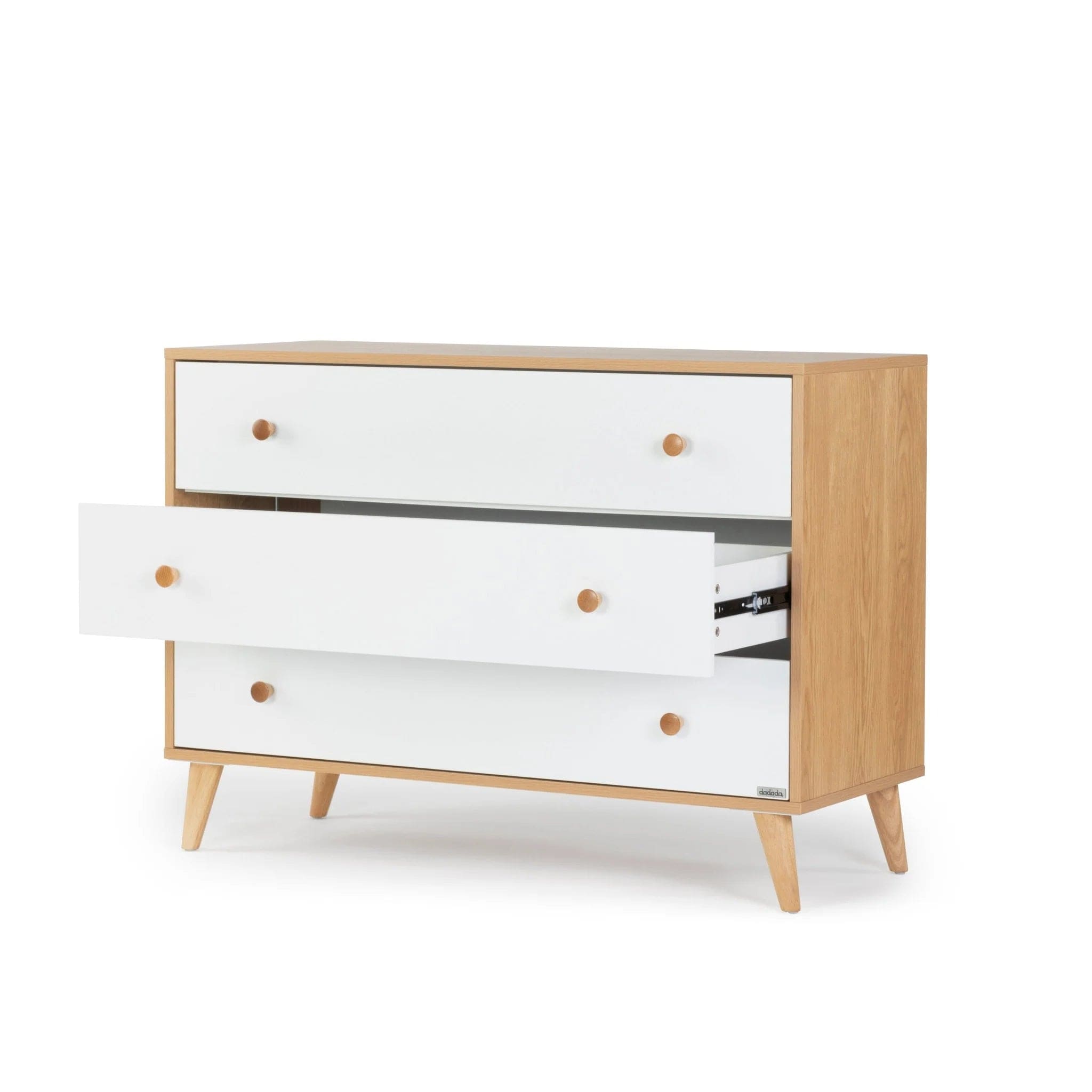 Dadada Austin 3-Drawer Dresser - Modern Wooden Chest of Drawers for Bedroom & Nursery Organization - Perfect for Clothes, Toys, and Home Storage