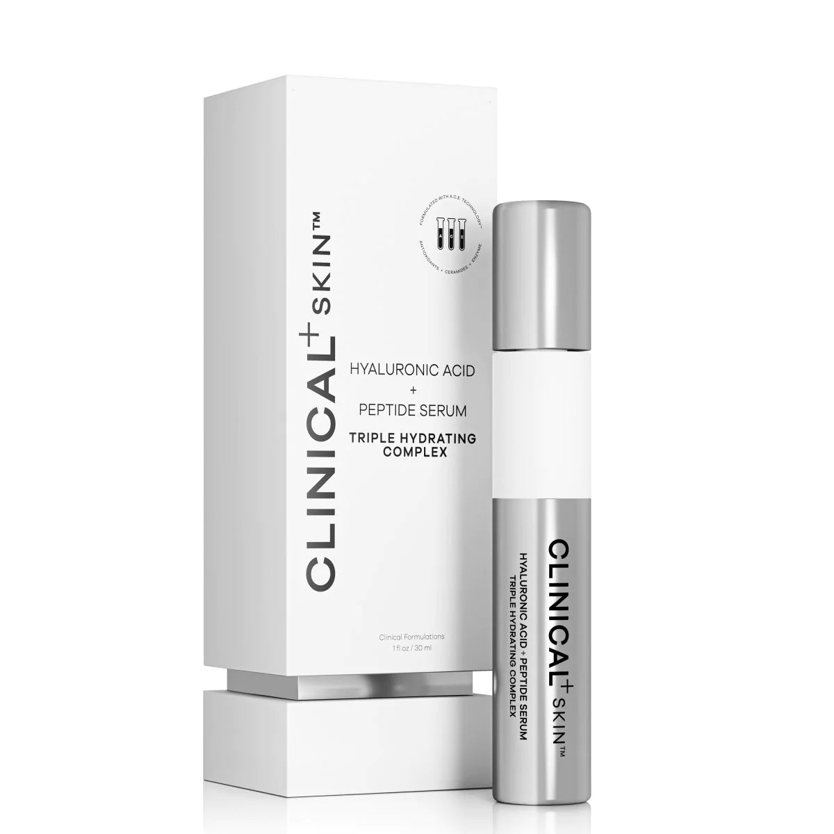 Hyaluronic Acid + Peptide Serum for Face - Anti-Aging & Hydrating Skincare Treatment - Perfect for Dry Skin, Wrinkles & Fine Lines - Day & Night Use