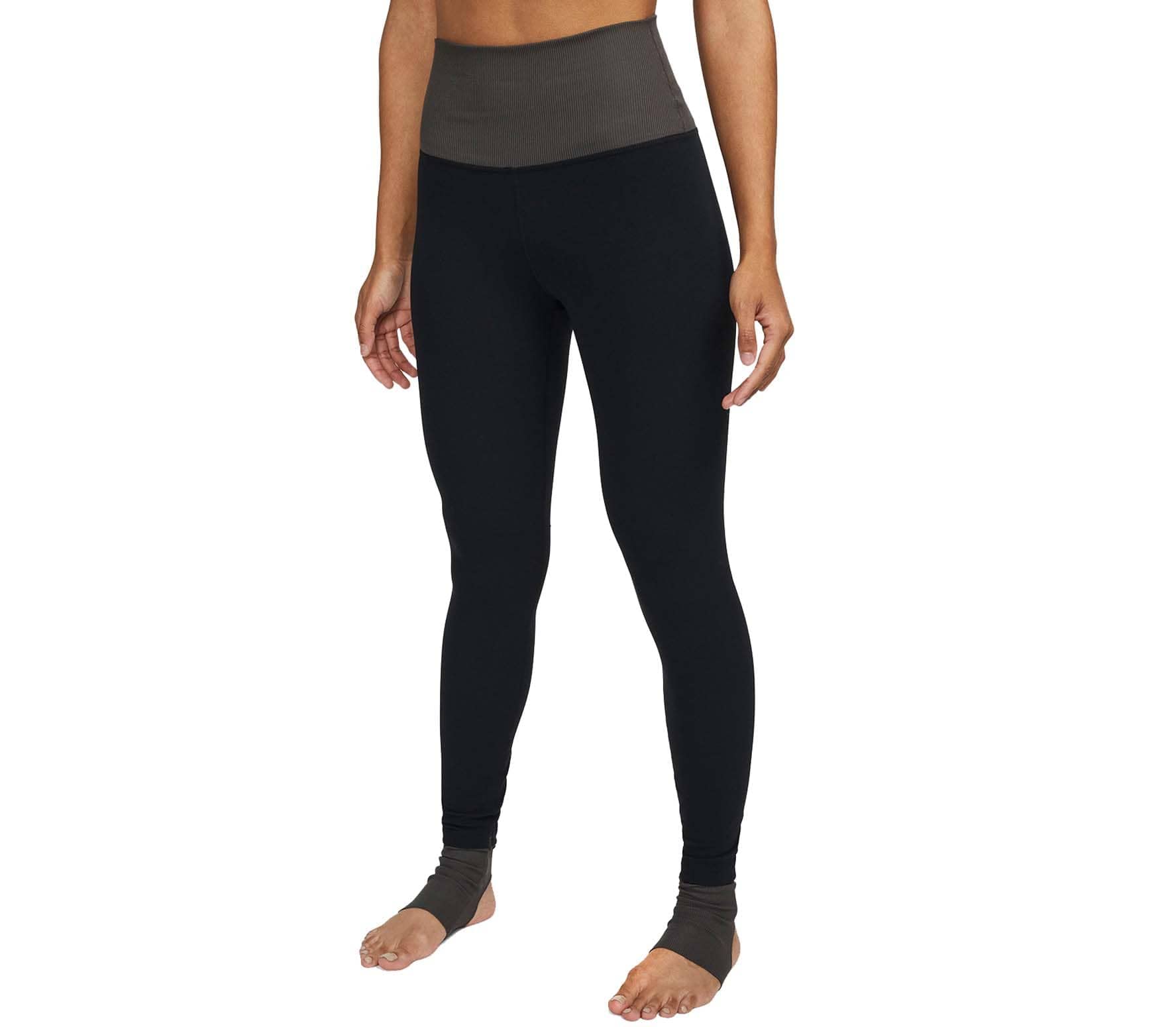 Nike Yoga Dri-FIT Luxe Women's 7/8 High-Rise Color-Block Leggings - Breathable Workout Pants for Yoga, Gym & Running - Black/Ash Grey XX-Large