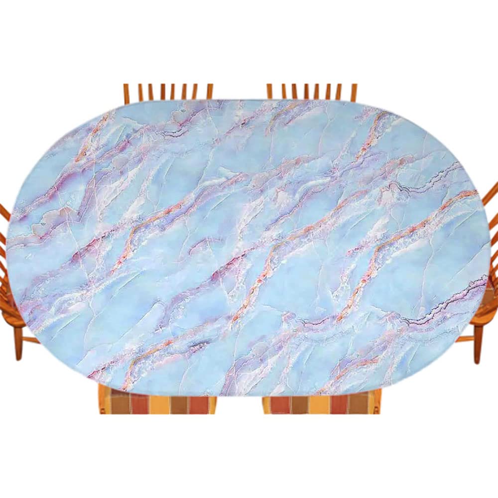 Elegant Marble Oval Tablecloth for Indoor Dining & Outdoor Patio - Waterproof & Wrinkle-Resistant - Fits 42x60 Inch Tables - Perfect for Dinner Parties, Weddings & Holiday Decorations