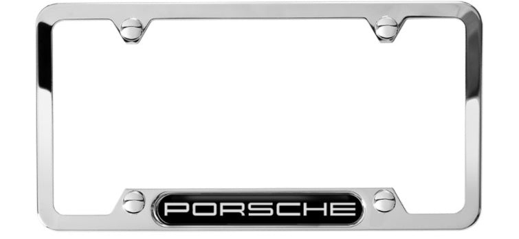 Porsche Tequipment Stainless Steel License Plate Frame - Genuine Porsche Accessory for 911, Cayenne, Macan & More - Perfect for Car Enthusiasts & Show Vehicles
