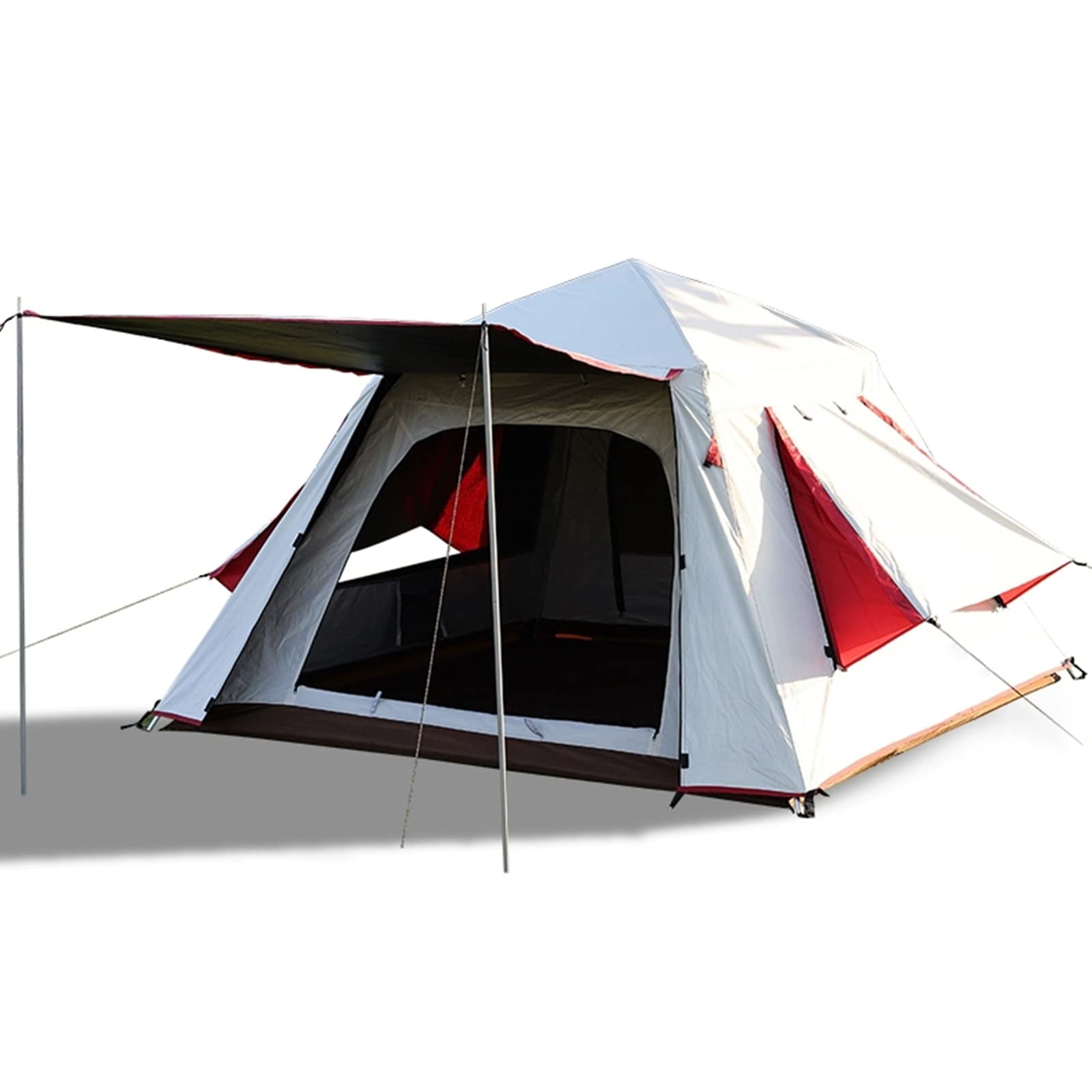 6 Person Instant Pop Up Camping Tent - Waterproof & Easy Setup Family Hut Tent for Outdoor Glamping, Backpacking & Picnics | Durable Canvas Shelter for Camping Trips & Beach Adventures