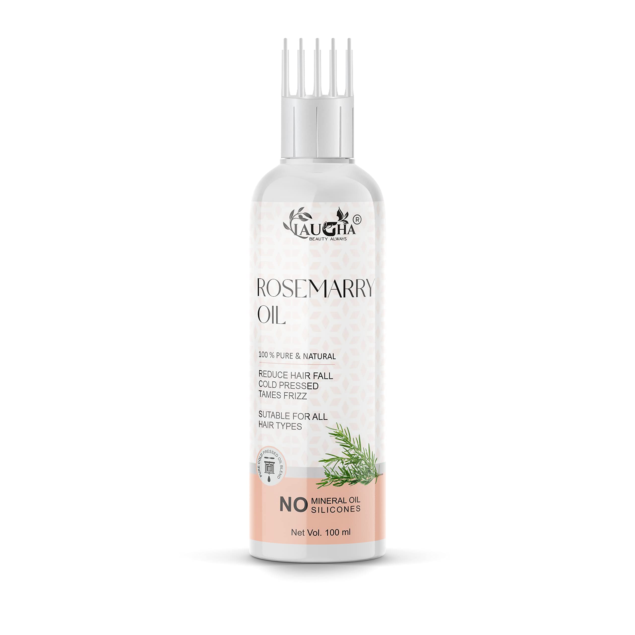 Pure Rosemary Essential Oil for Hair Growth & Skin Care - 100ml Cold Pressed with Comb Applicator - Natural Treatment for Dry Scalp, Thinning Hair & Nails - Perfect for DIY Beauty & Aromatherapy at Home