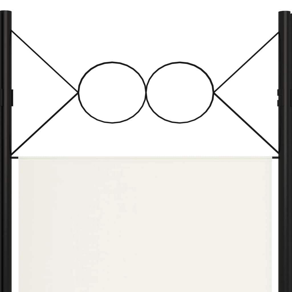SKM 4-Panel Room Divider - Cream White Folding Privacy Screen 63